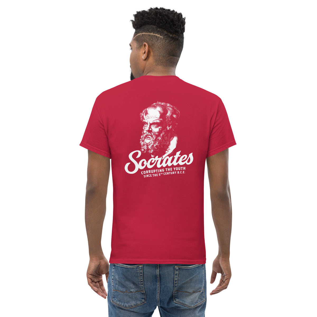 Socrates - Corrupting the youth - Back Print - Unisex Classic T-Shirt - The Philosopher's Shirt