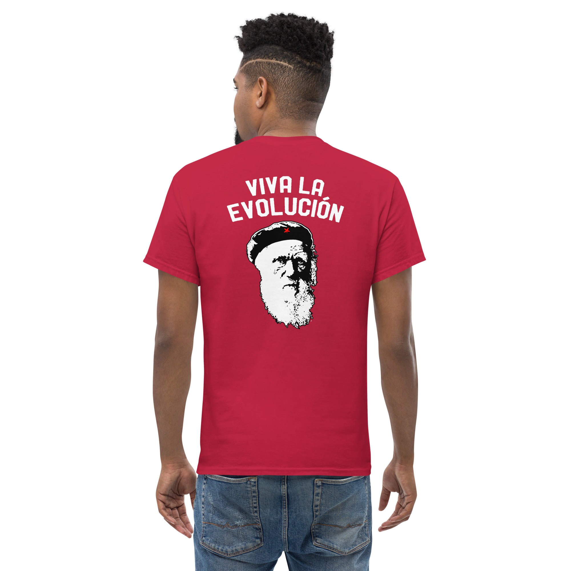 Darwin - Viva la Evolucion - Back Print - Unisex Classic T-Shirt - The Philosopher's Shirt