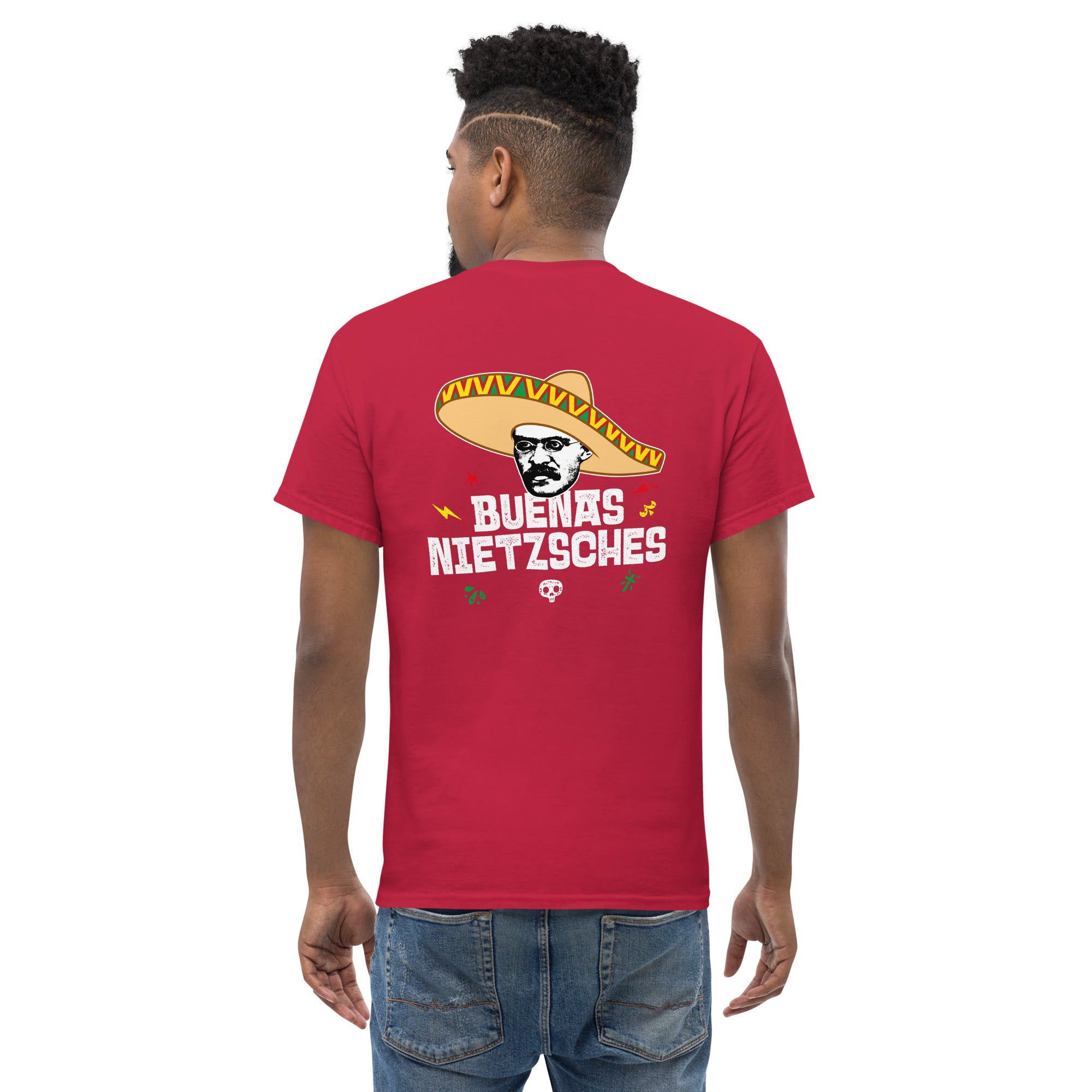Buenas Nietzsches - Back Print - Unisex Classic T-Shirt - The Philosopher's Shirt