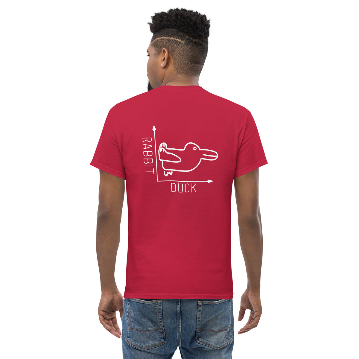 Rabbit-Duck Illusion - Back Print - Unisex Classic T-Shirt - The Philosopher's Shirt