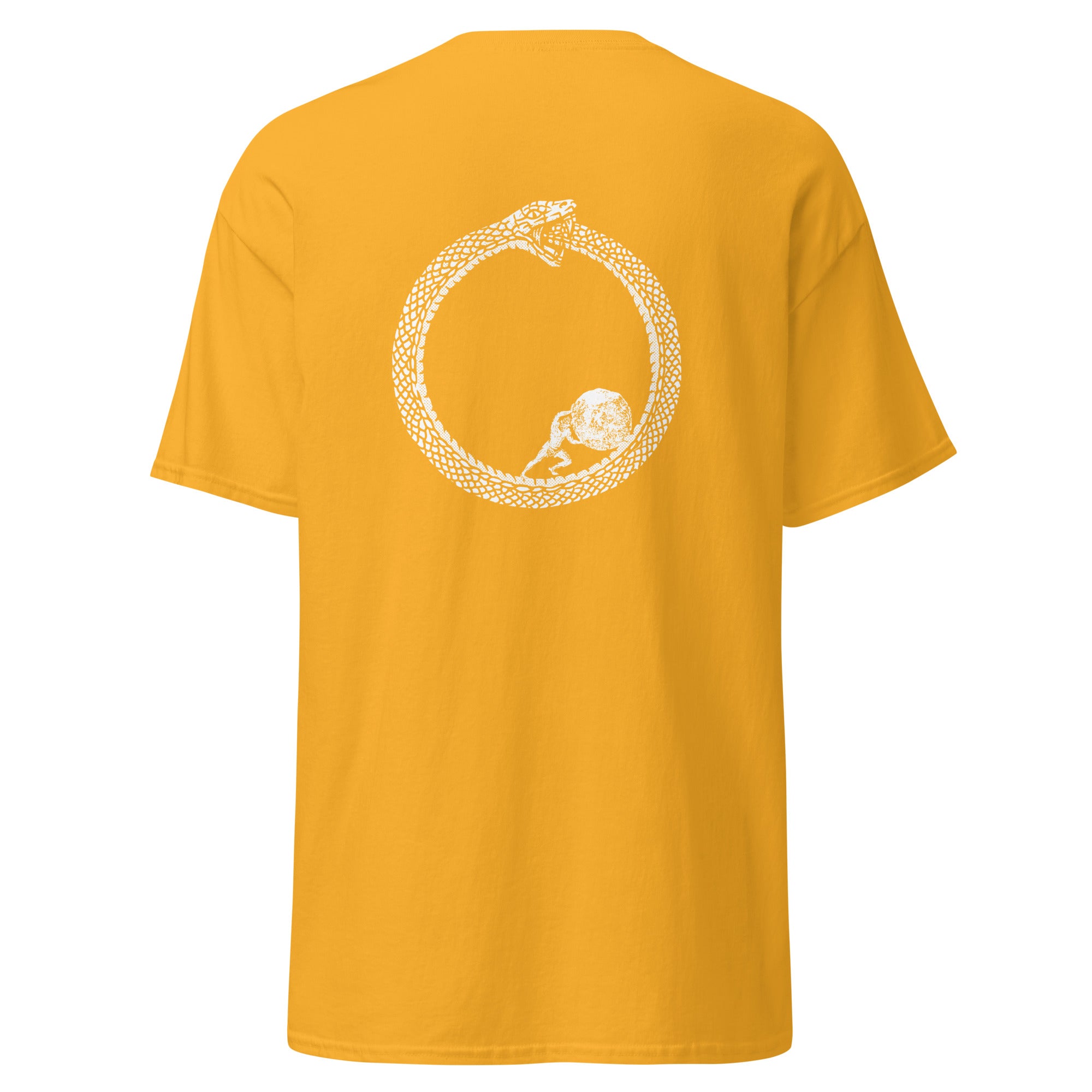 Sisyphus in Ouroboros - Back Print - Unisex Classic T-Shirt - The Philosopher's Shirt