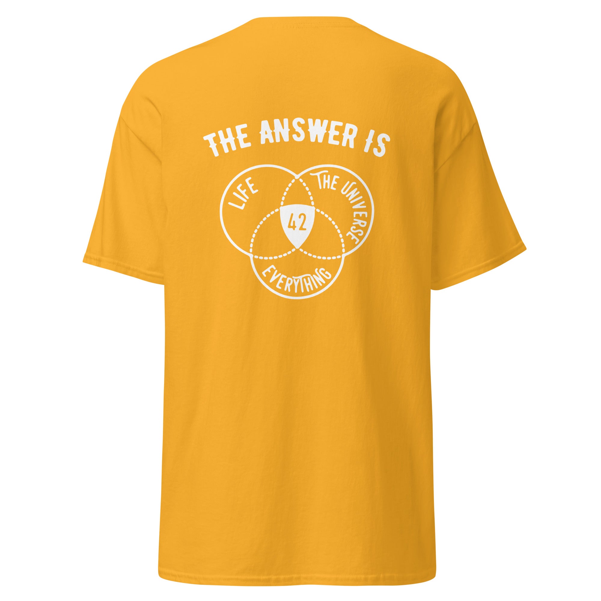 The Answer Is Always 42 - Back Print - Unisex Classic T-Shirt - The Philosopher's Shirt