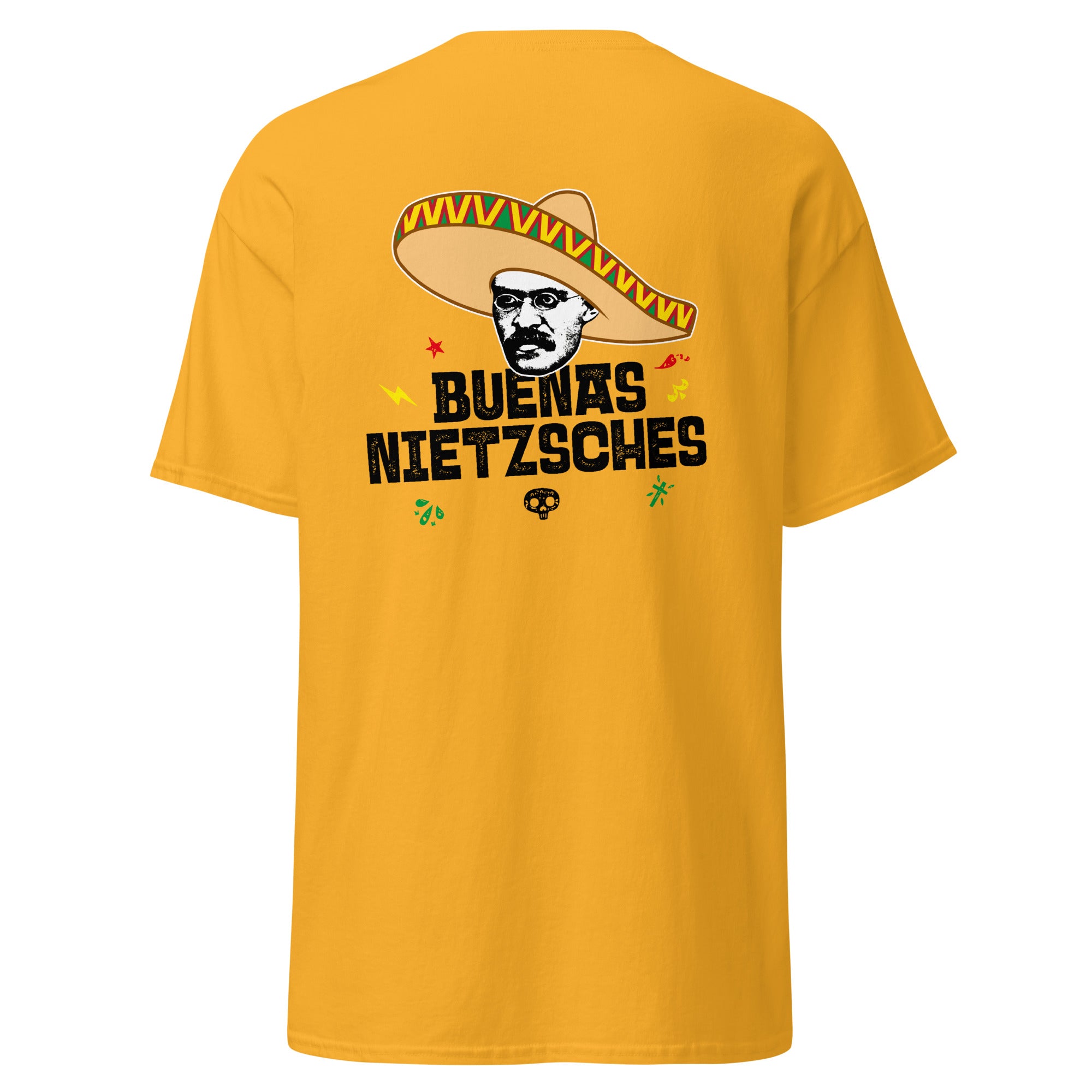 Buenas Nietzsches - Back Print - Unisex Classic T-Shirt - The Philosopher's Shirt