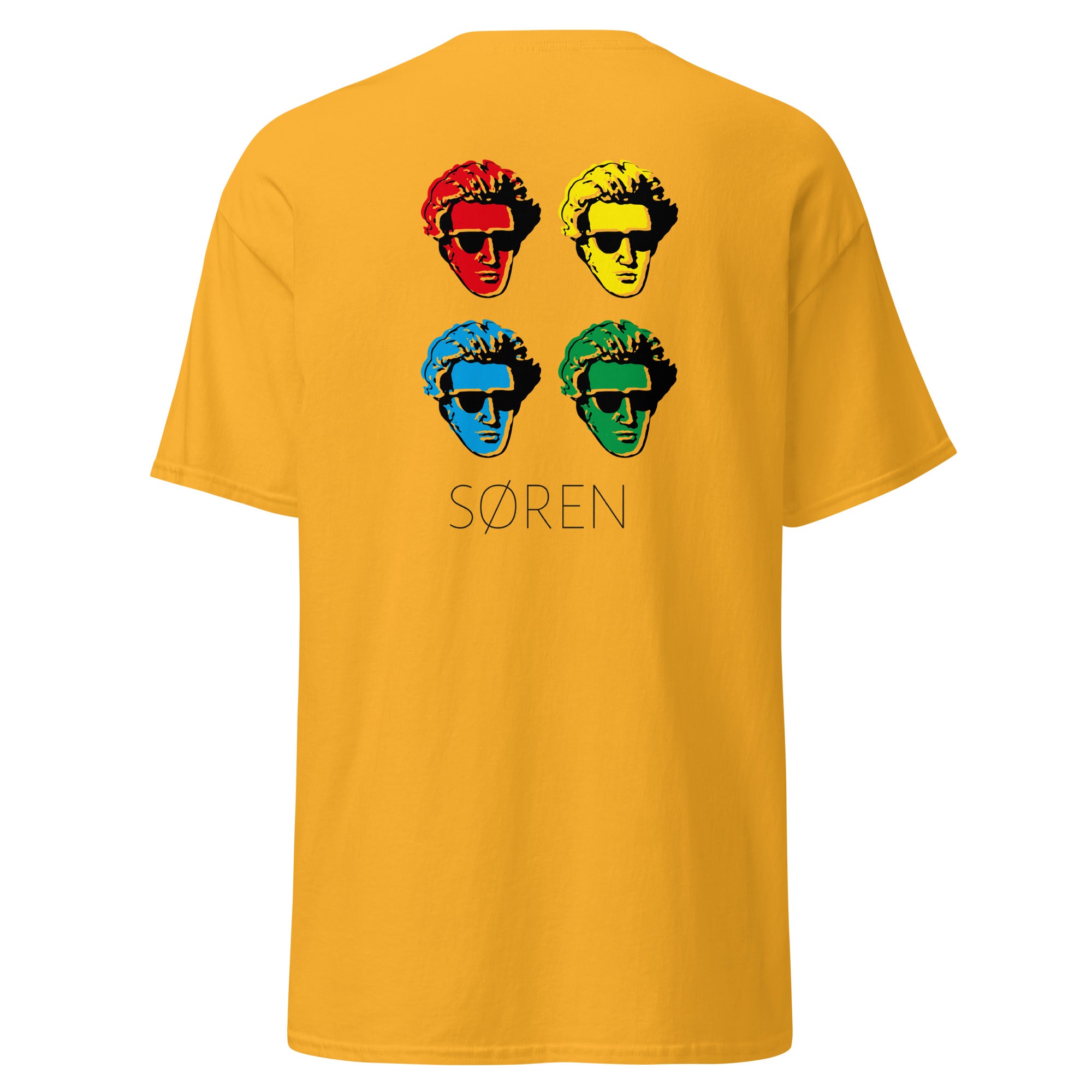 Soeren Kierkegaard Pop Art - Back Print - Unisex Classic T-Shirt - The Philosopher's Shirt