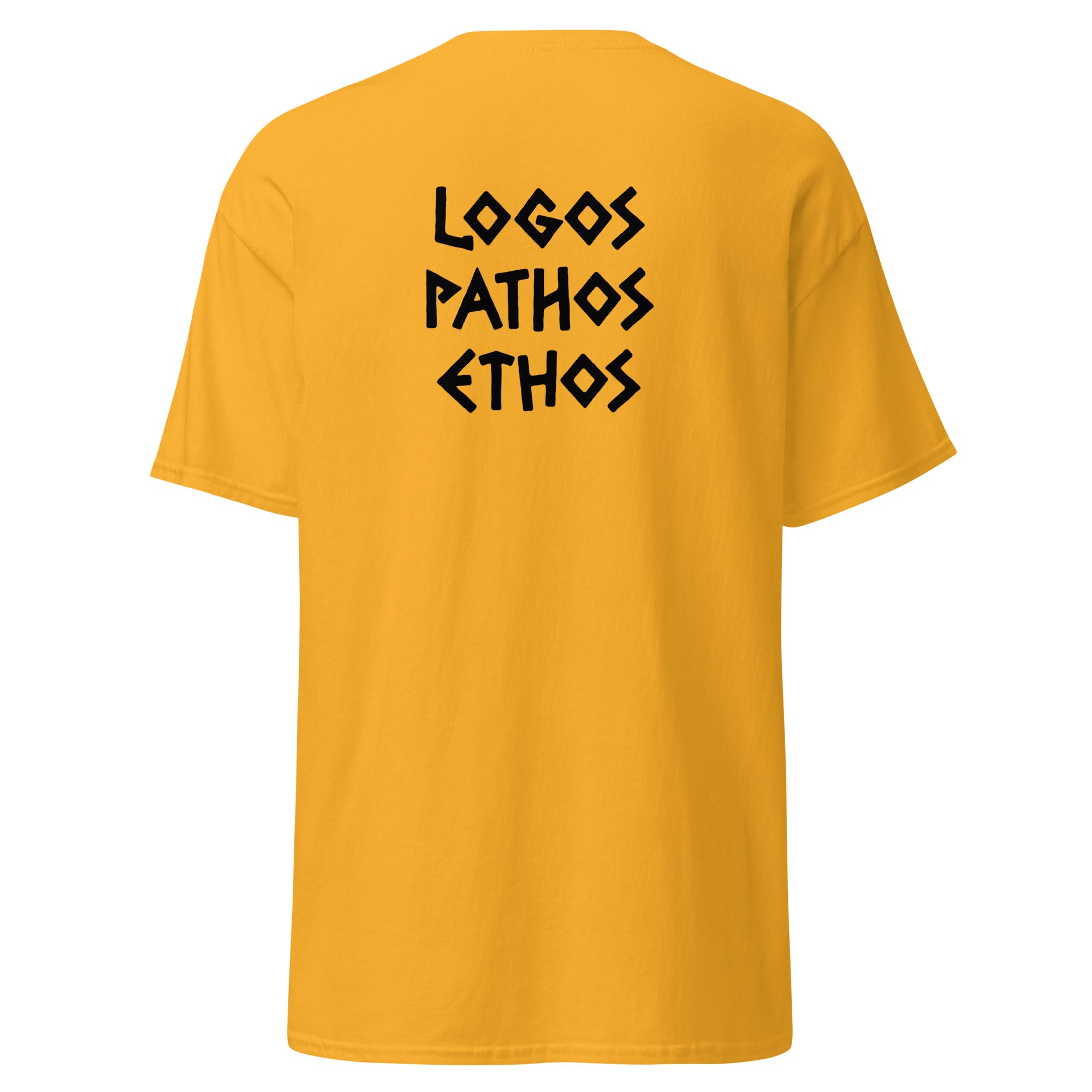 Logos Pathos Ethos - Back Print - Unisex Classic T-Shirt - The Philosopher's Shirt