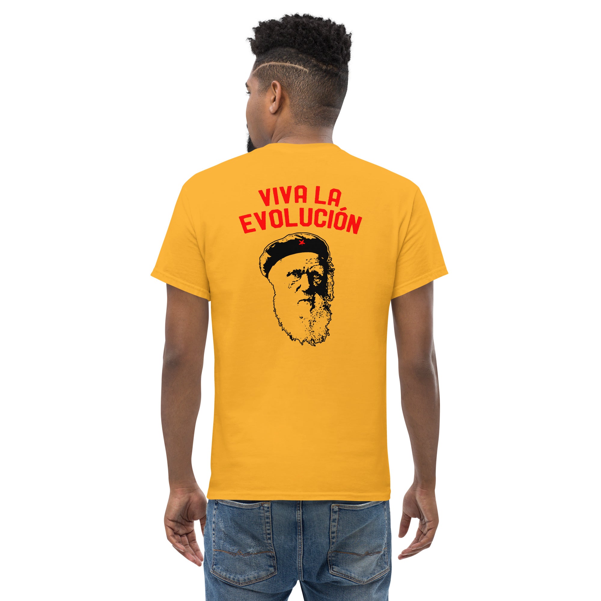 Darwin - Viva la Evolucion - Back Print - Unisex Classic T-Shirt - The Philosopher's Shirt