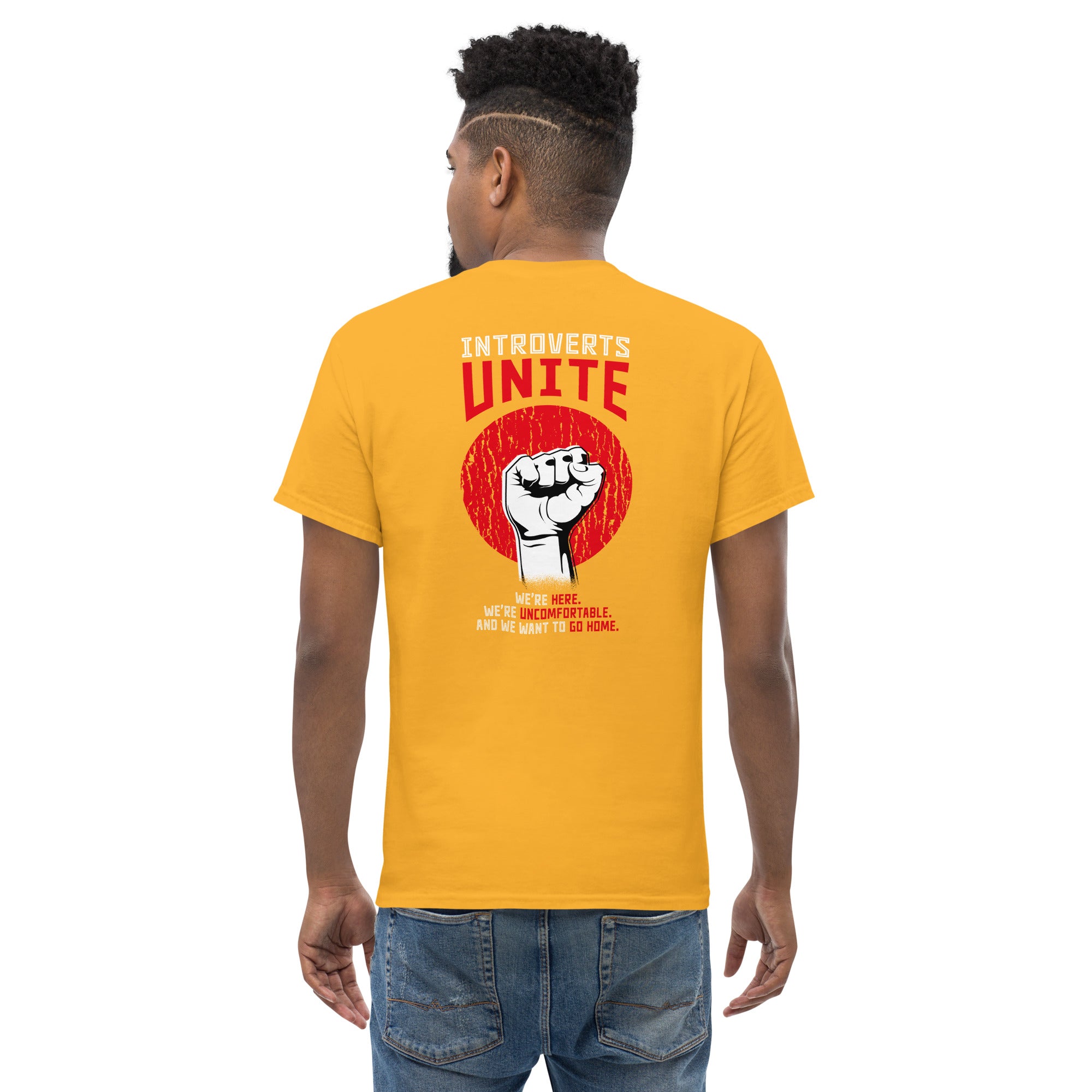 Introverts unite! - Back Print - Unisex Classic T-Shirt - The Philosopher's Shirt