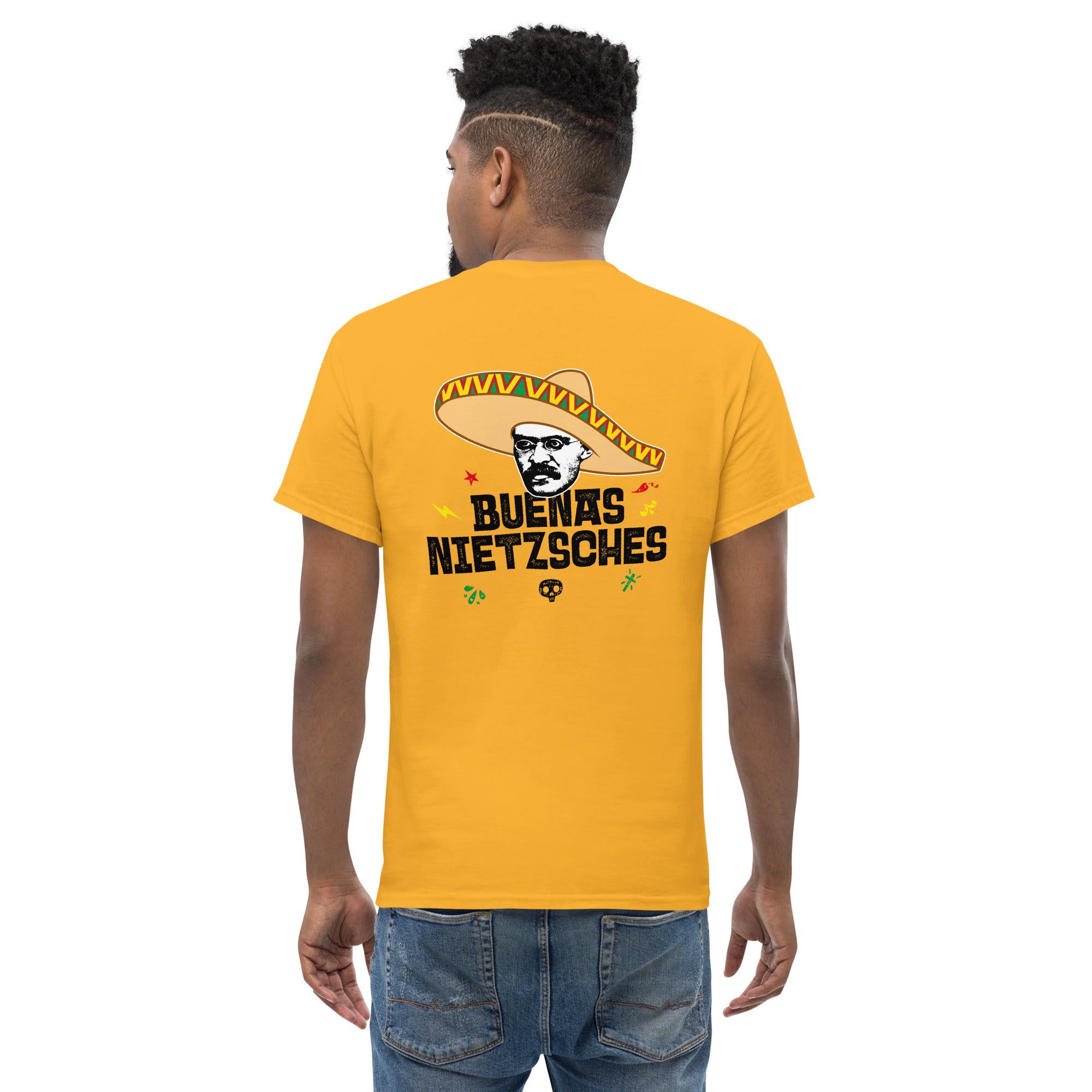 Buenas Nietzsches - Back Print - Unisex Classic T-Shirt - The Philosopher's Shirt