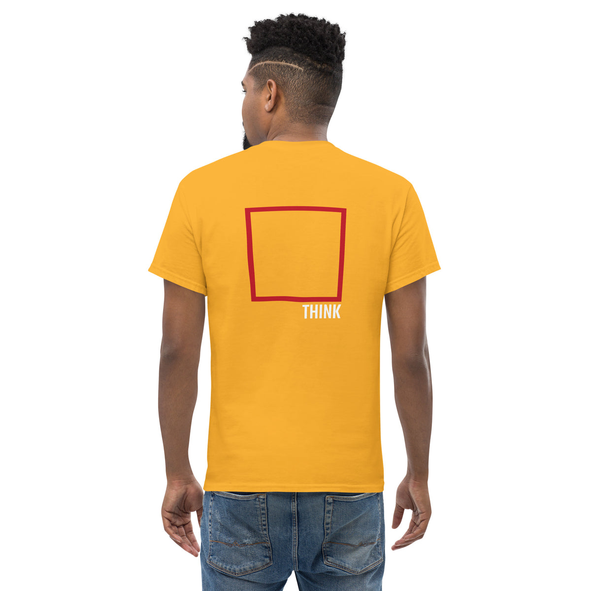 Think Outside The Box - Back Print - Unisex Classic T-Shirt - The Philosopher's Shirt