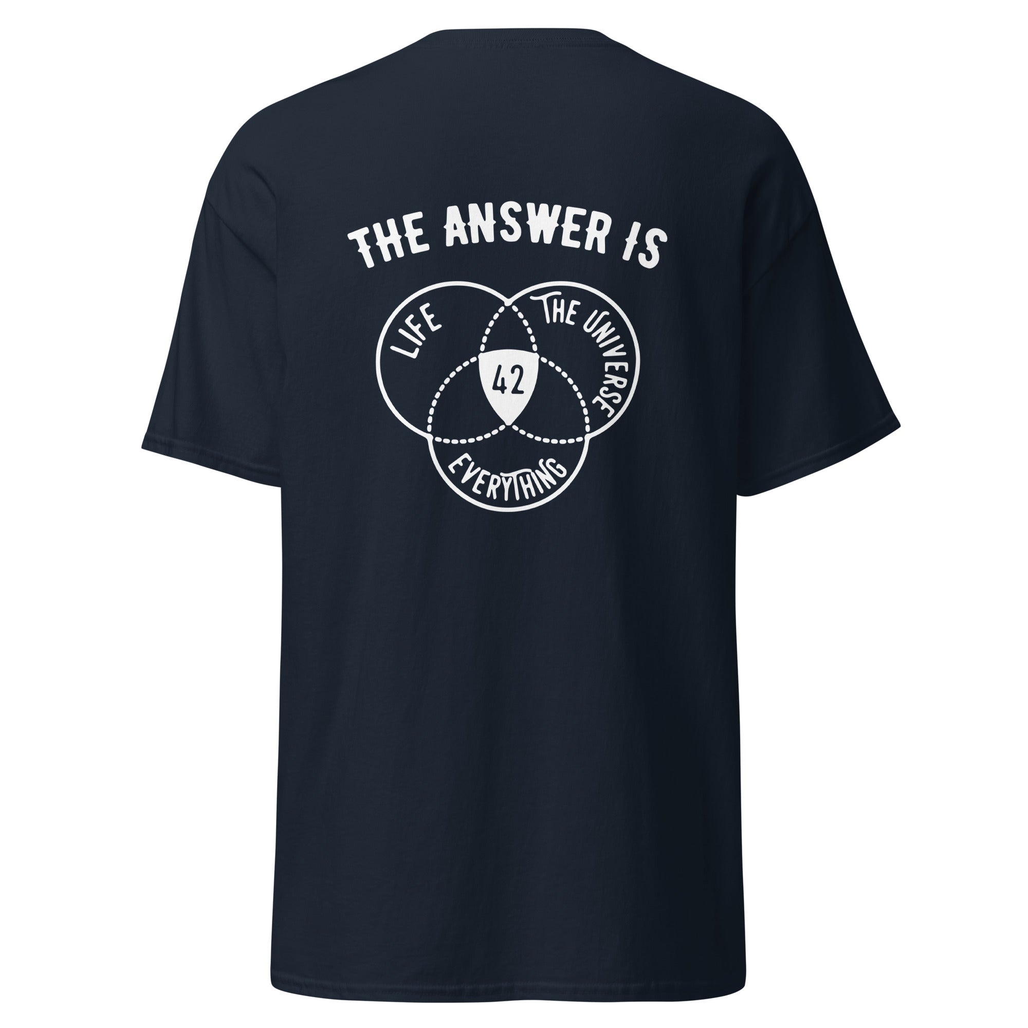 The Answer Is Always 42 - Back Print - Unisex Classic T-Shirt - The Philosopher's Shirt