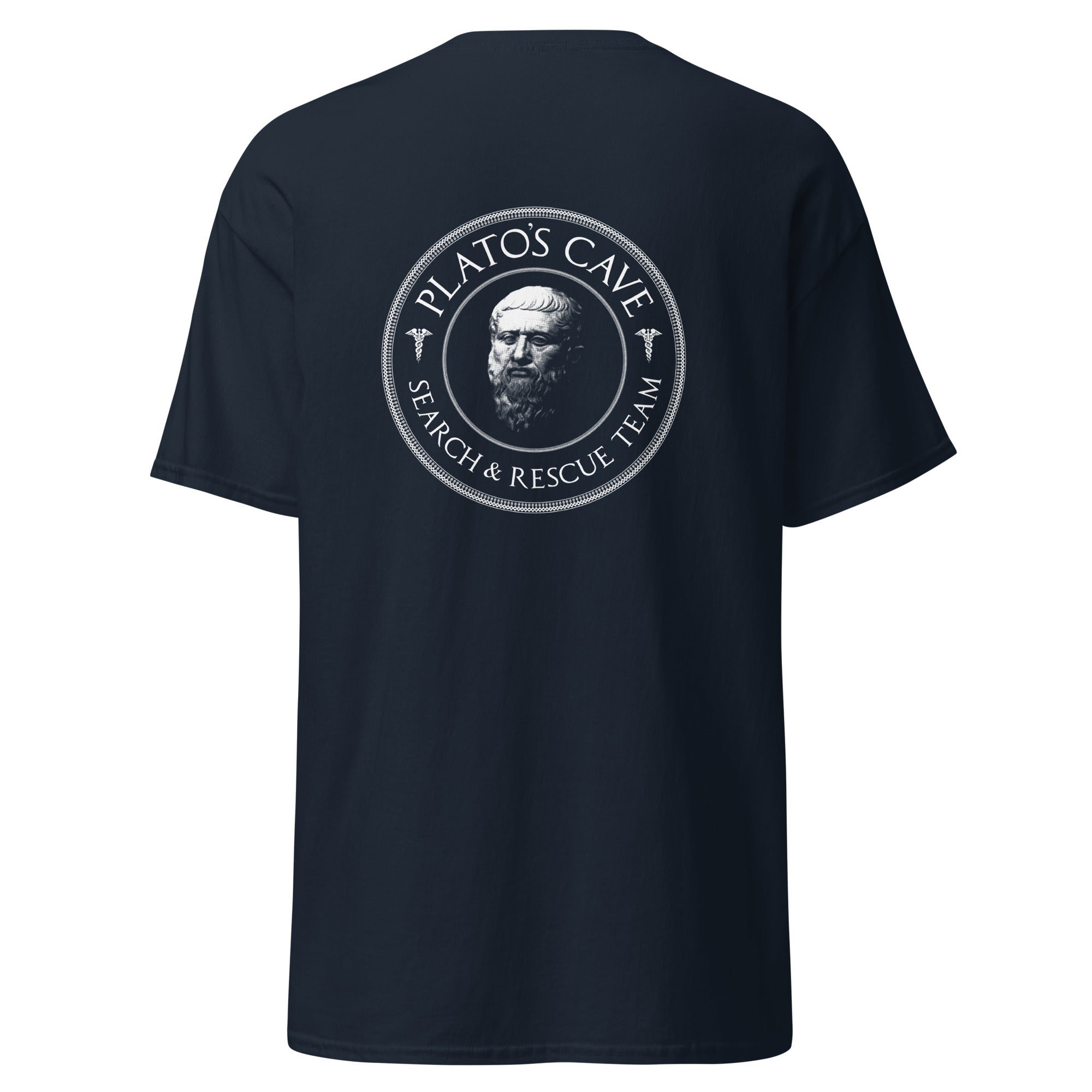 Plato's Cave: Search & Rescue Team - Back Print - Unisex Classic T-Shirt - The Philosopher's Shirt