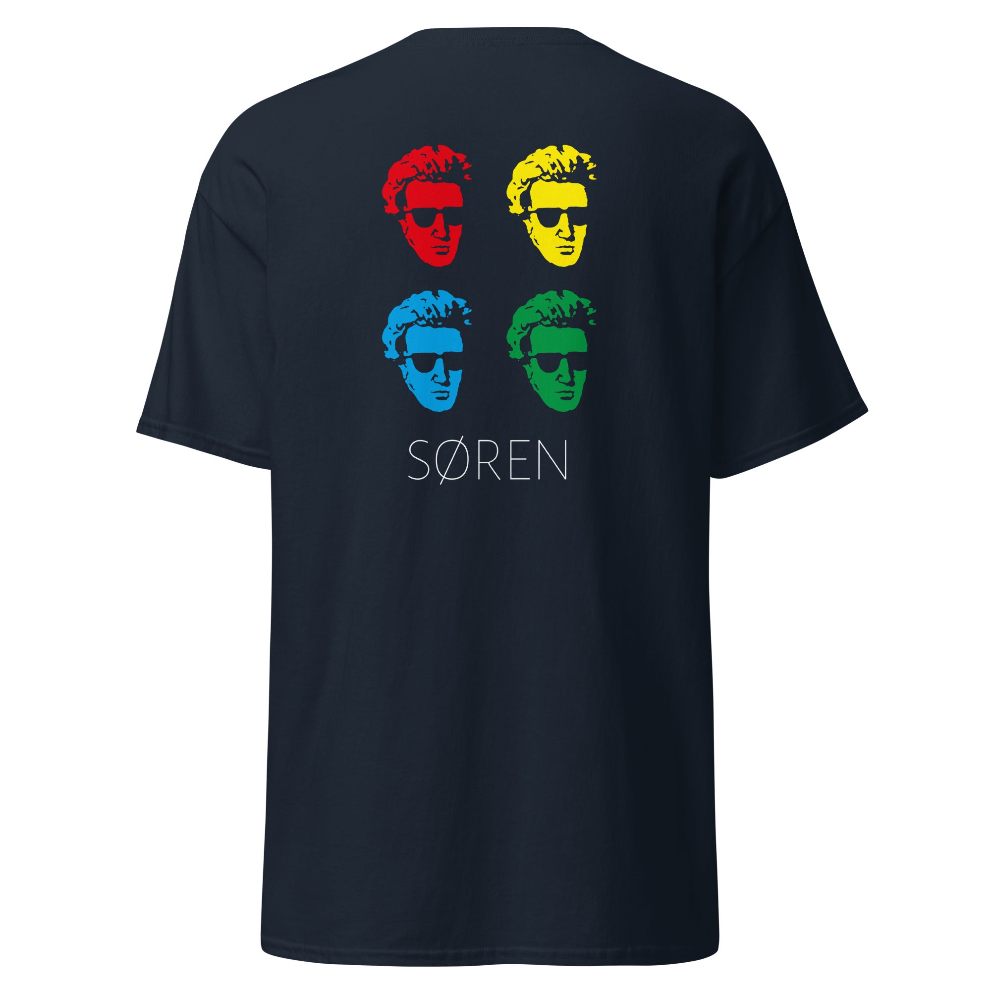 Soeren Kierkegaard Pop Art - Back Print - Unisex Classic T-Shirt - The Philosopher's Shirt