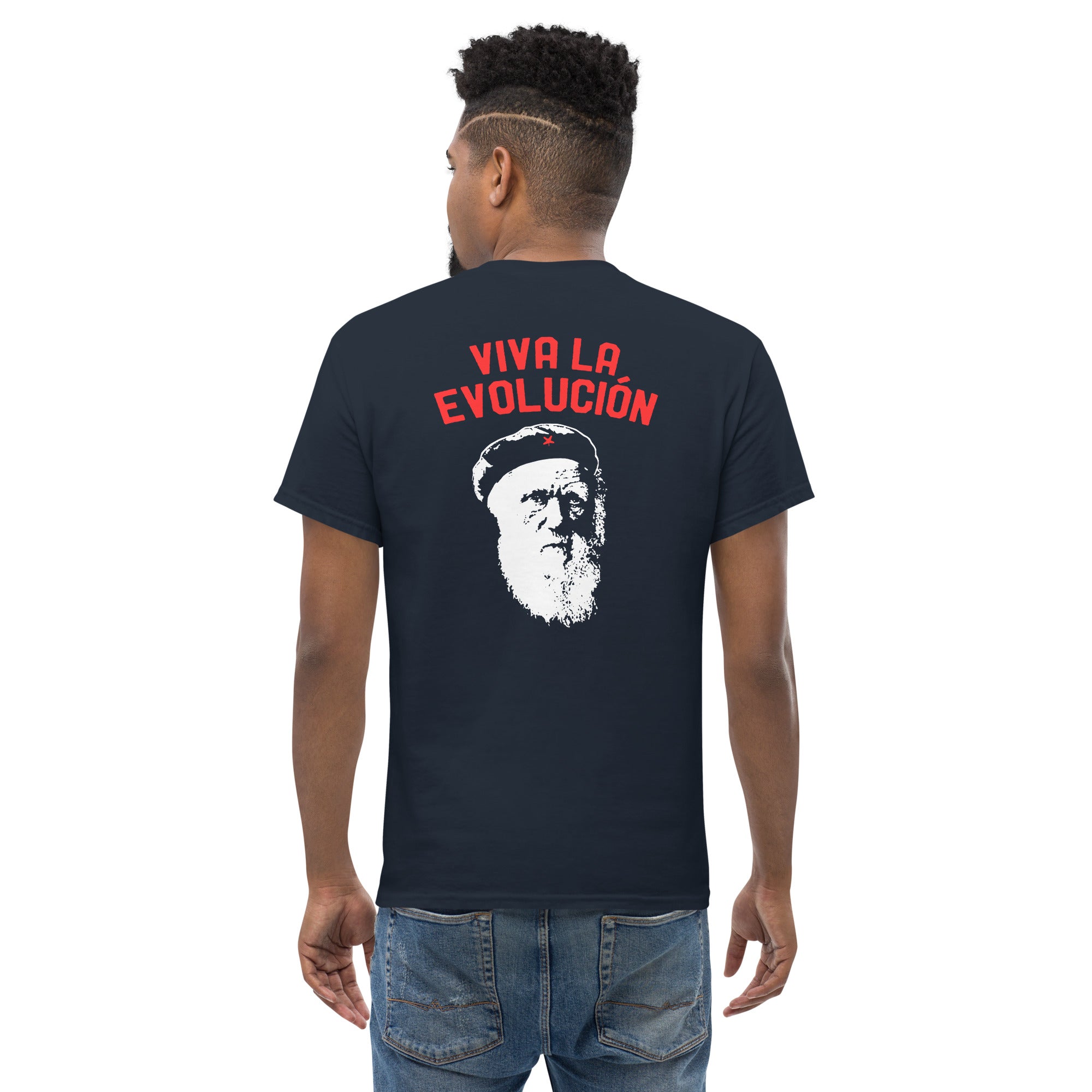 Darwin - Viva la Evolucion - Back Print - Unisex Classic T-Shirt - The Philosopher's Shirt