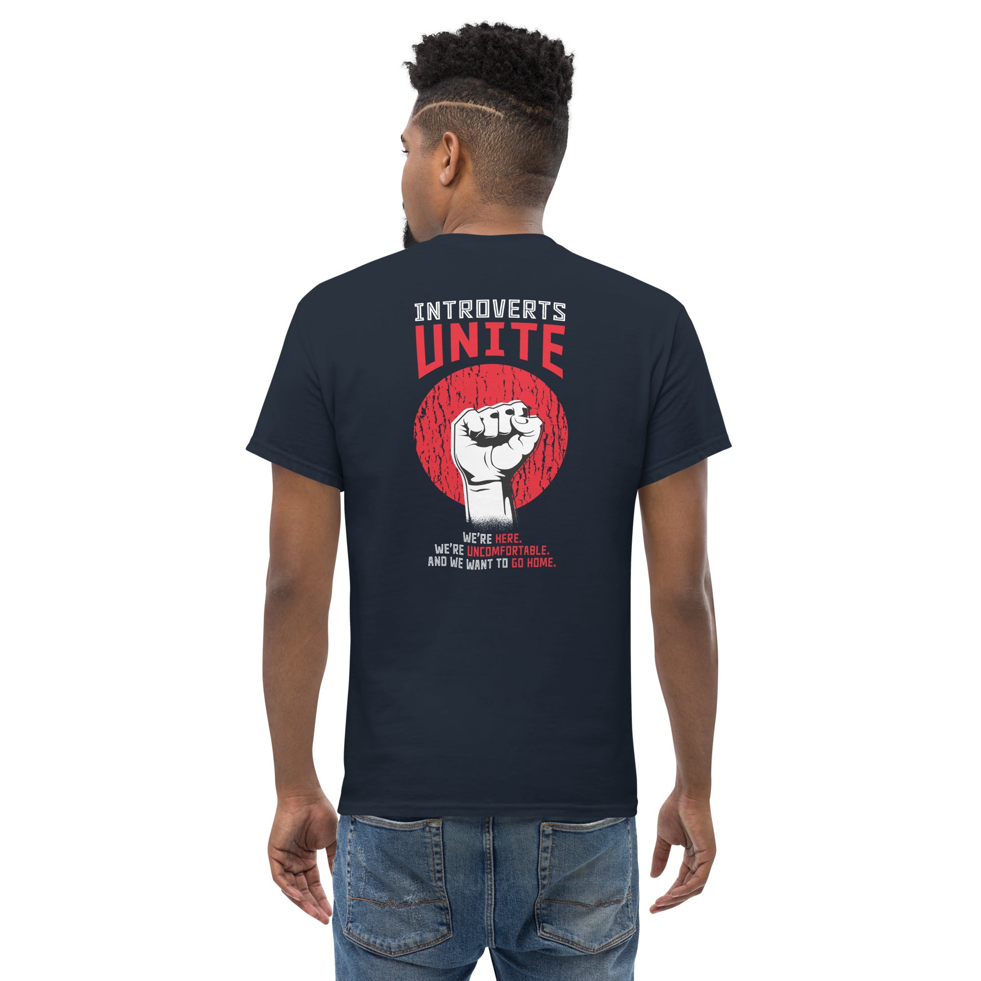 Introverts unite! - Back Print - Unisex Classic T-Shirt - The Philosopher's Shirt