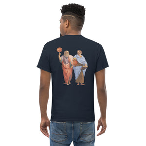 Aristotle and Plato with Basketballs - Back Print - Unisex Classic T-Shirt