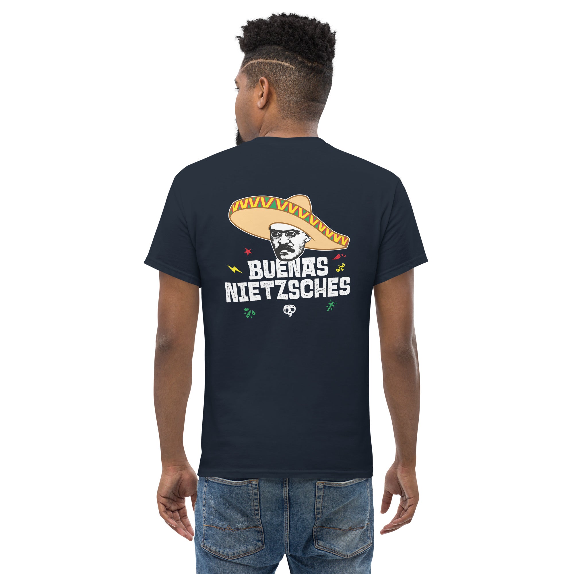 Buenas Nietzsches - Back Print - Unisex Classic T-Shirt - The Philosopher's Shirt