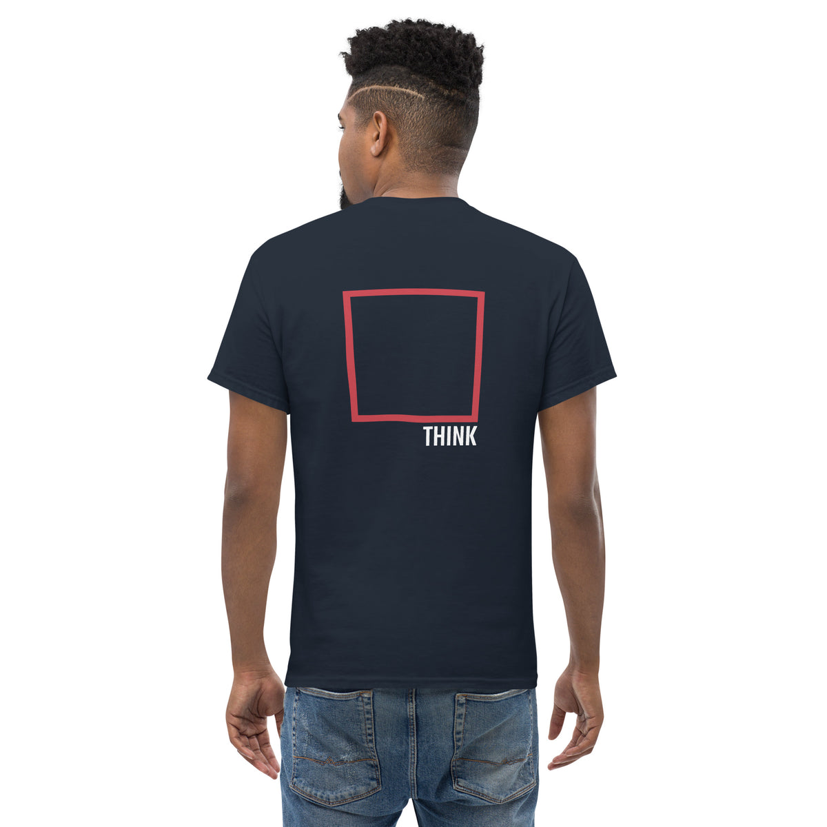 Think Outside The Box - Back Print - Unisex Classic T-Shirt - The Philosopher's Shirt
