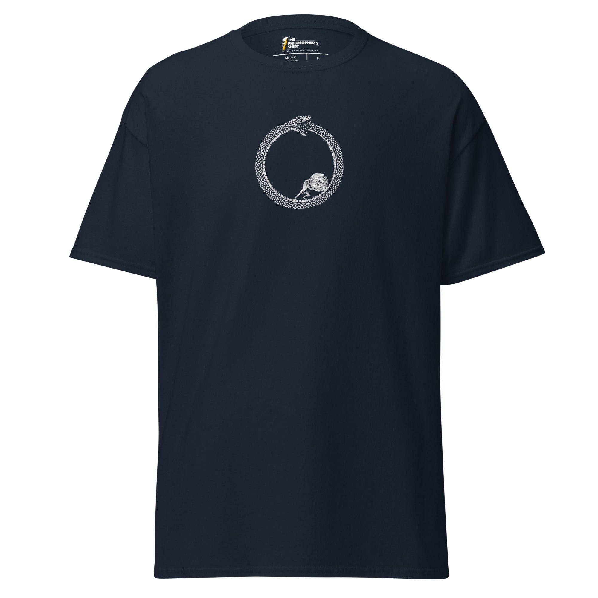 Sisyphus in Ourorboros - Embroidered - Unisex Classic T-Shirt - The Philosopher's Shirt