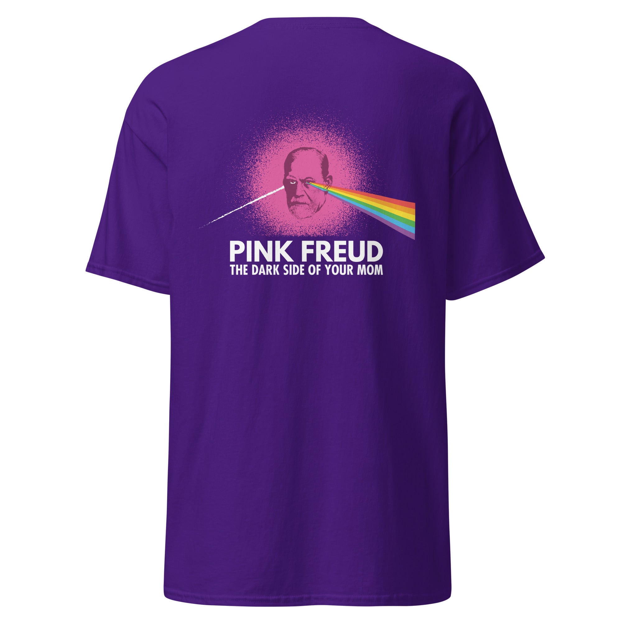 Pink Freud - The Dark Side Of Your Mom - Back Print - Unisex Classic T-Shirt - The Philosopher's Shirt