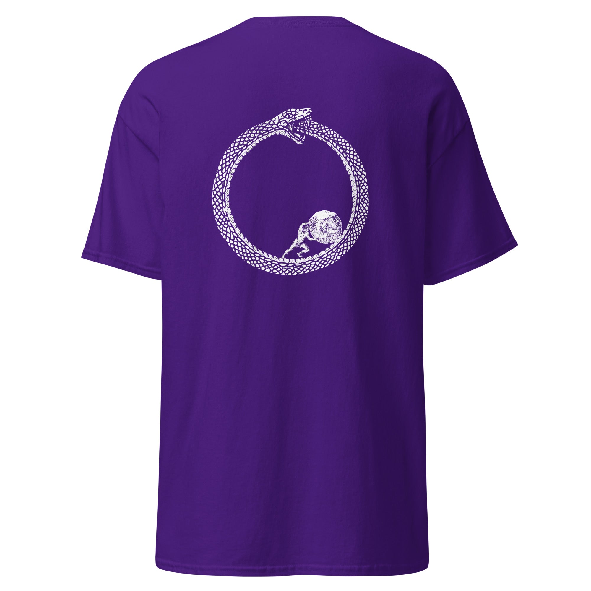 Sisyphus in Ouroboros - Back Print - Unisex Classic T-Shirt - The Philosopher's Shirt