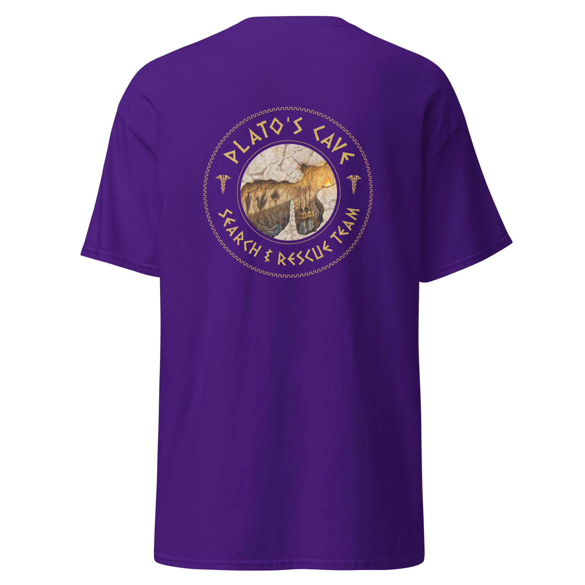 Plato's Cave: Search & Rescue Team - Meme Edition - Back Print - Unisex Classic T-Shirt - The Philosopher's Shirt