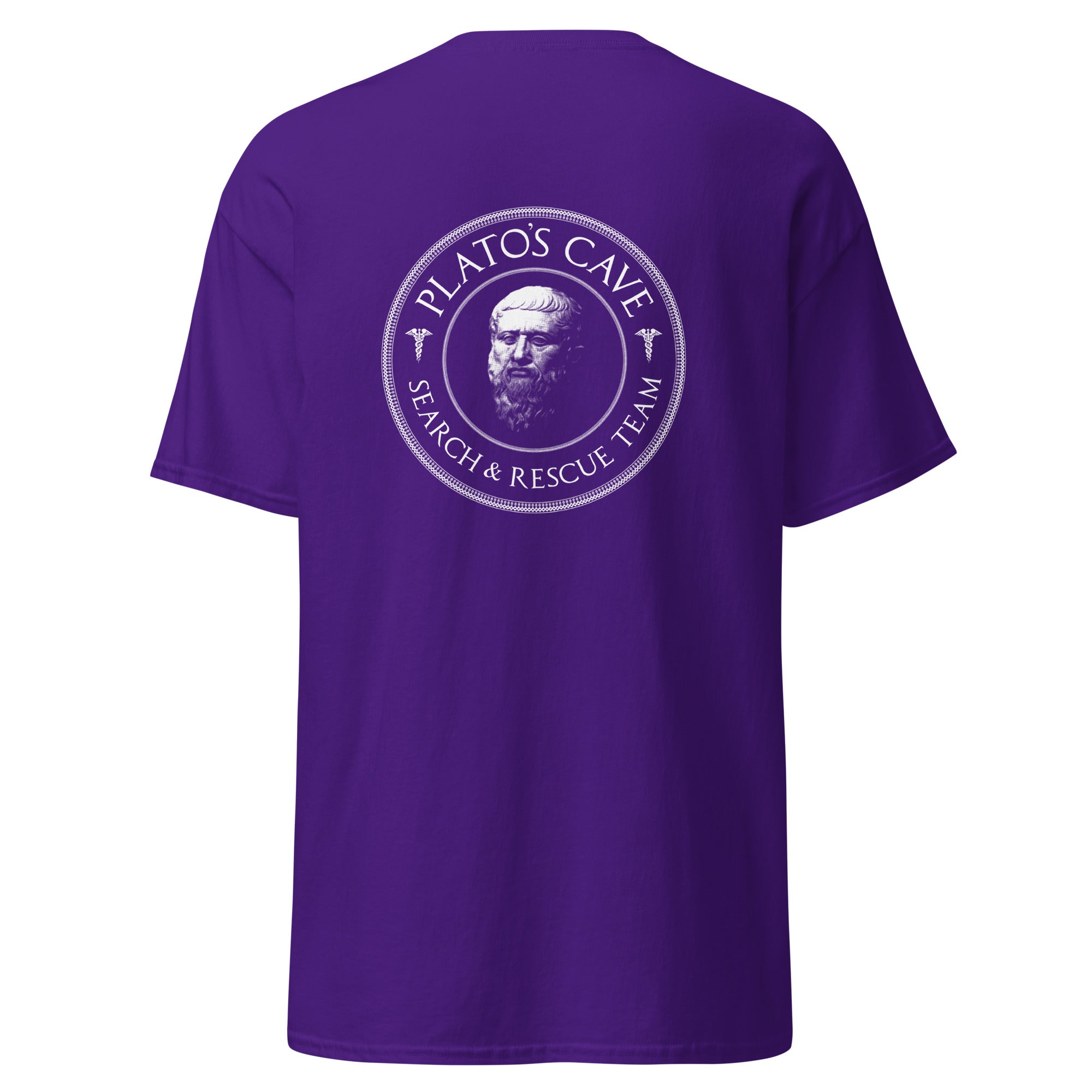 Plato's Cave: Search & Rescue Team - Back Print - Unisex Classic T-Shirt - The Philosopher's Shirt
