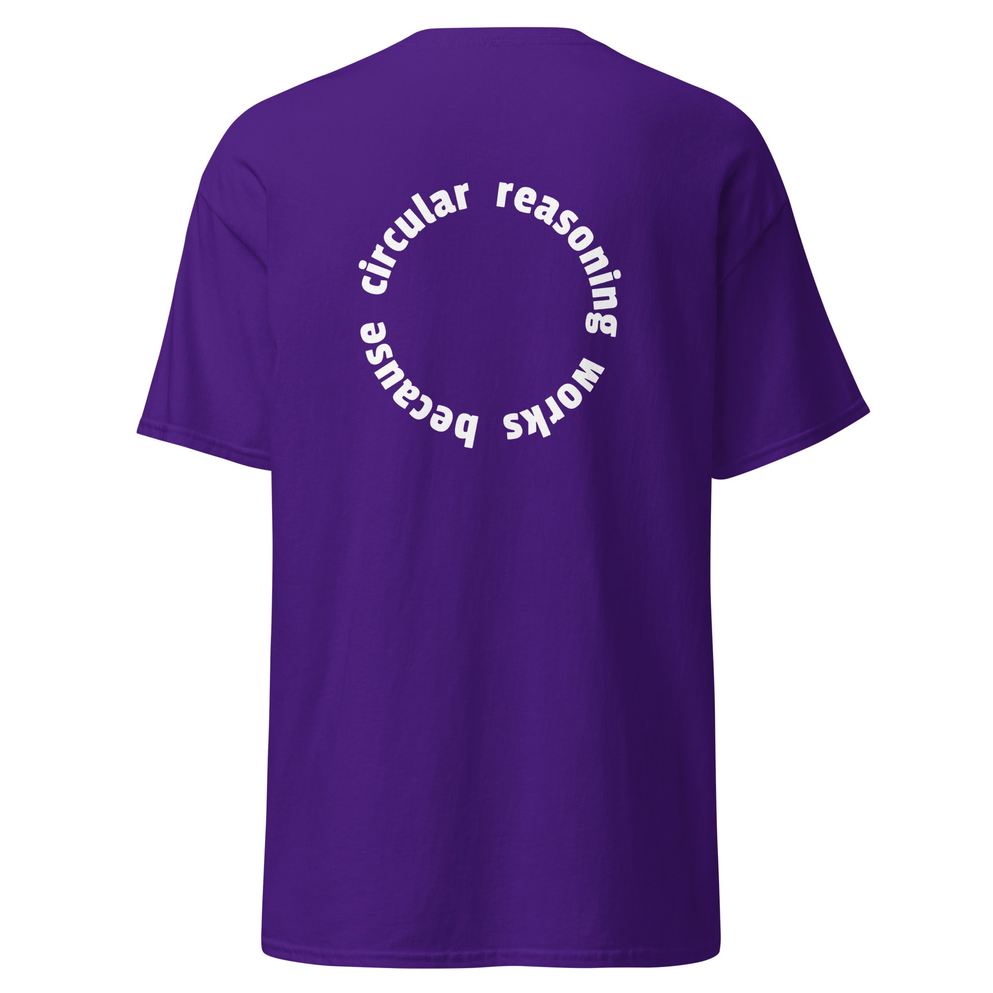 Circular reasoning works - Back Print - Unisex Classic T-Shirt - The Philosopher's Shirt