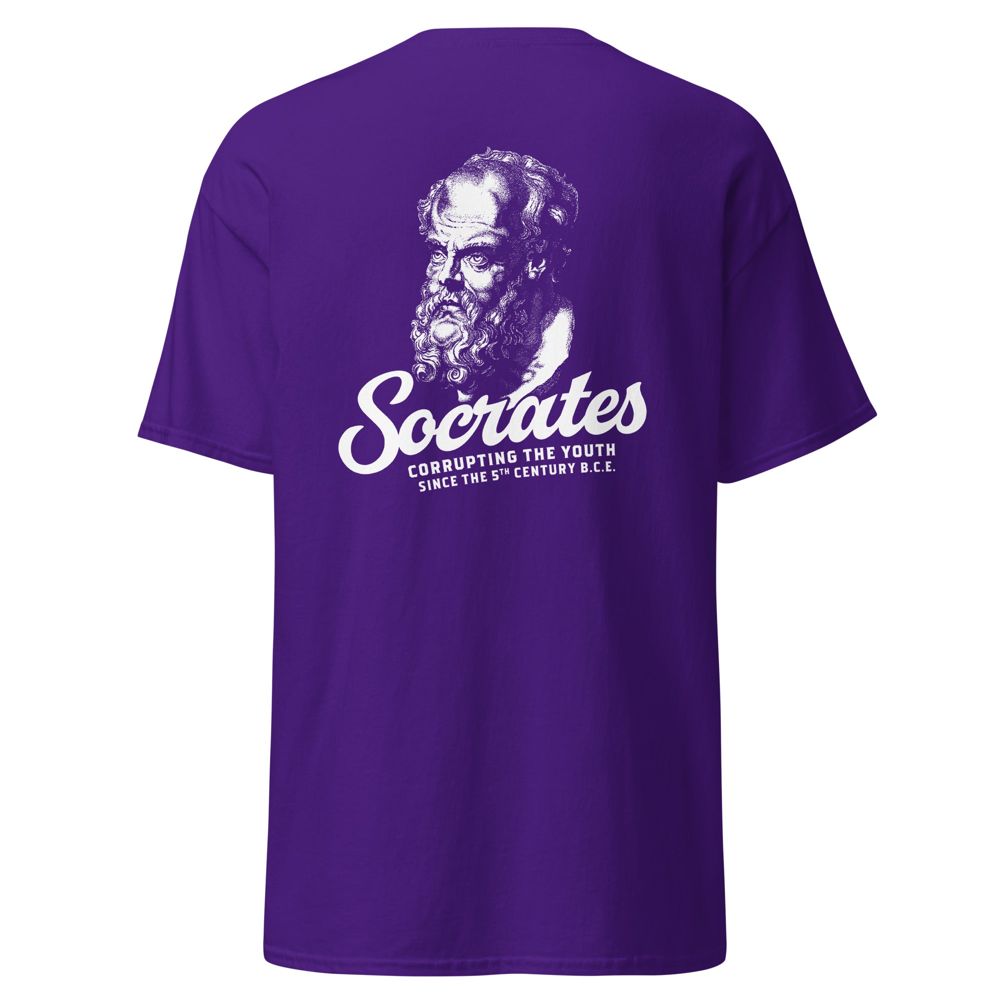 Socrates - Corrupting the youth - Back Print - Unisex Classic T-Shirt - The Philosopher's Shirt