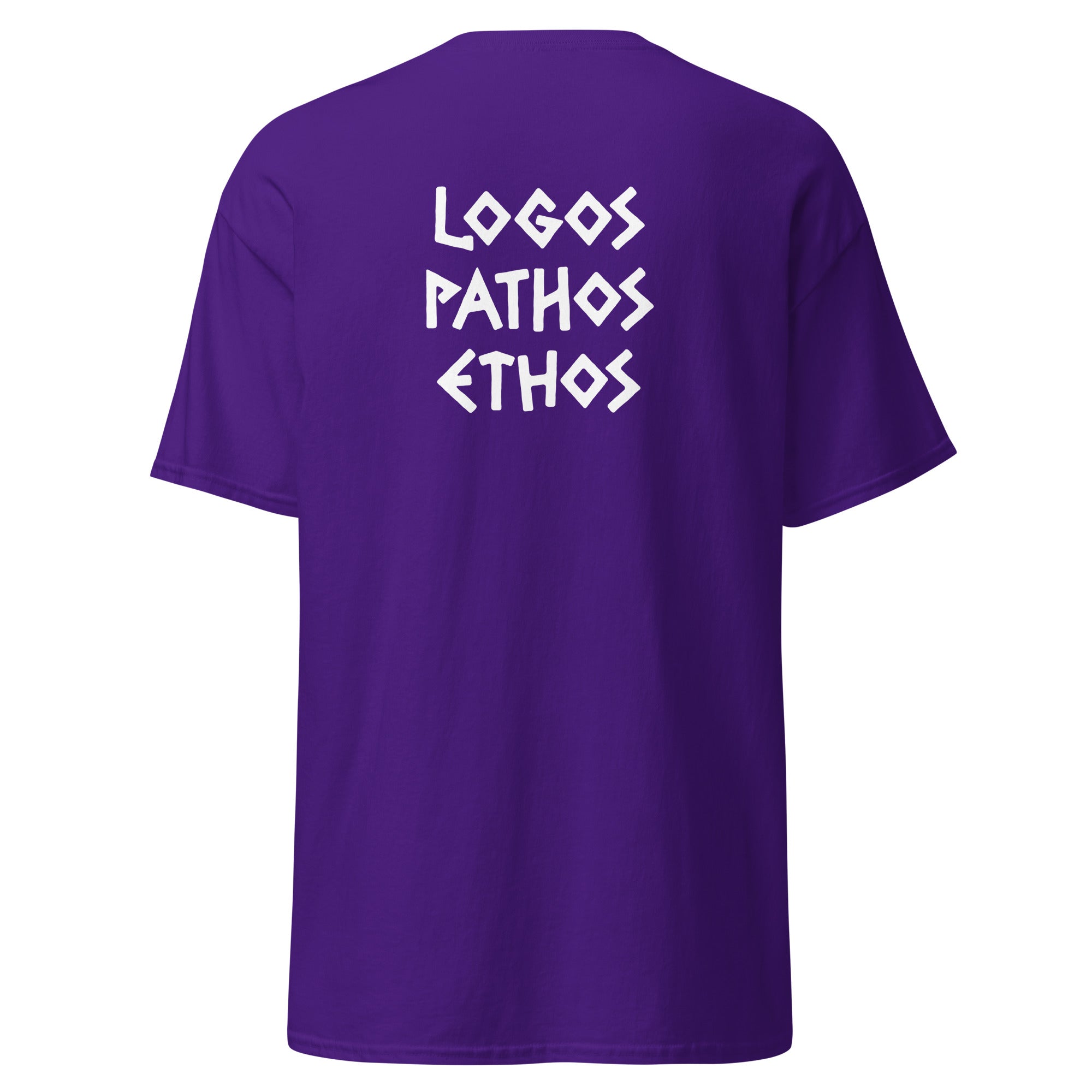 Logos Pathos Ethos - Back Print - Unisex Classic T-Shirt - The Philosopher's Shirt