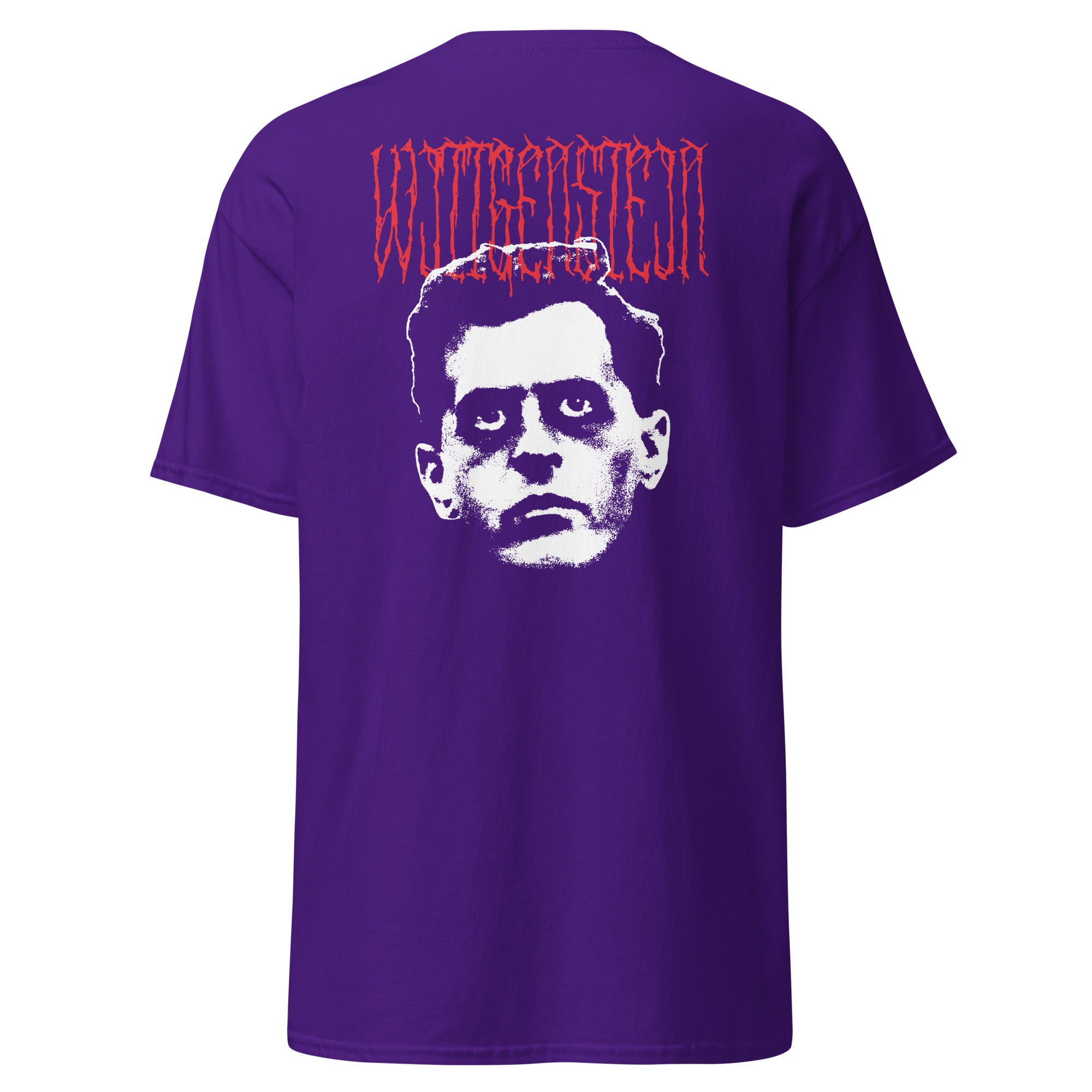 Metal Philosophers - Wittgenstein - Back Print - Unisex Classic T-Shirt - The Philosopher's Shirt