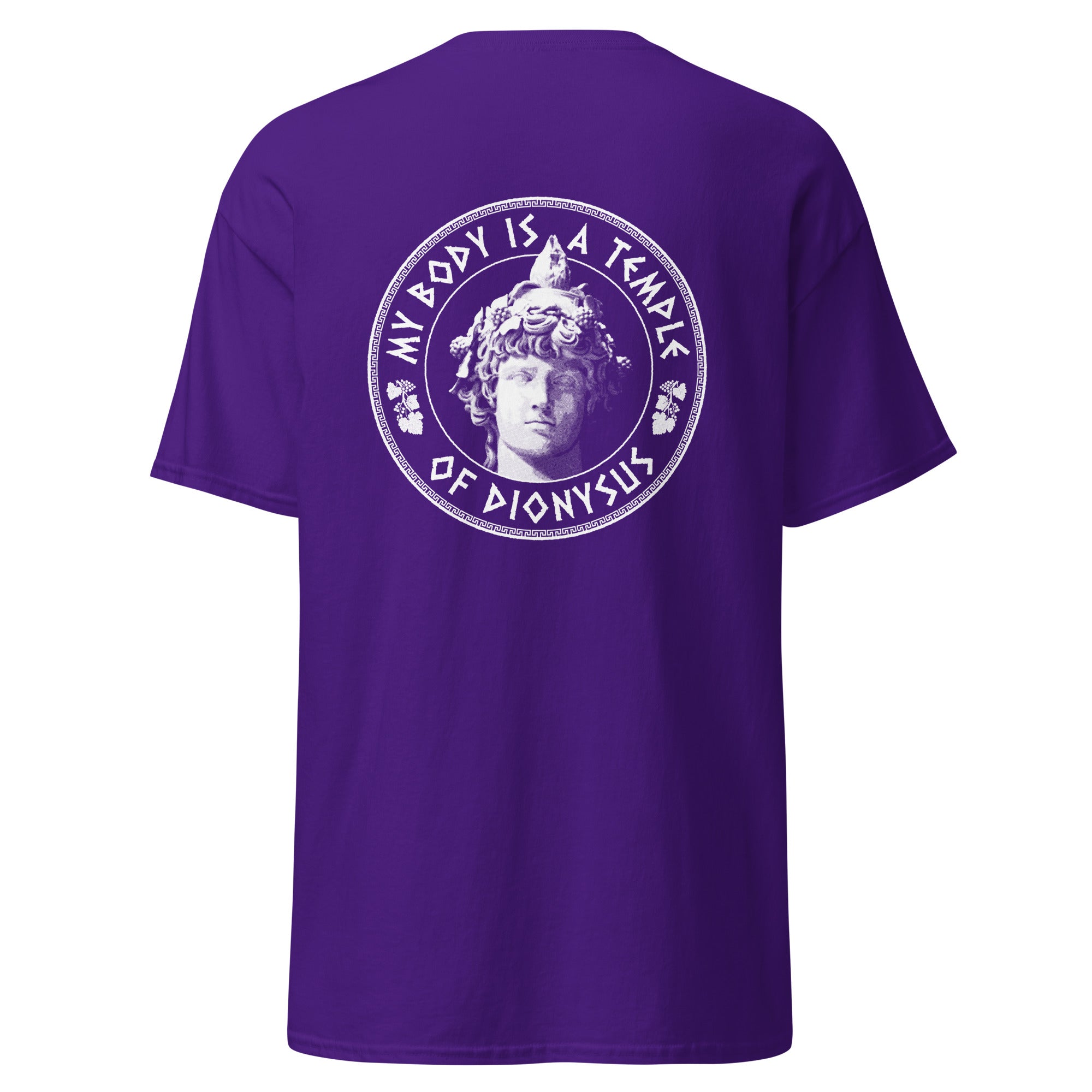 My Body Is A Temple Of Dionysos - Back Print - Unisex Classic T-Shirt - The Philosopher's Shirt