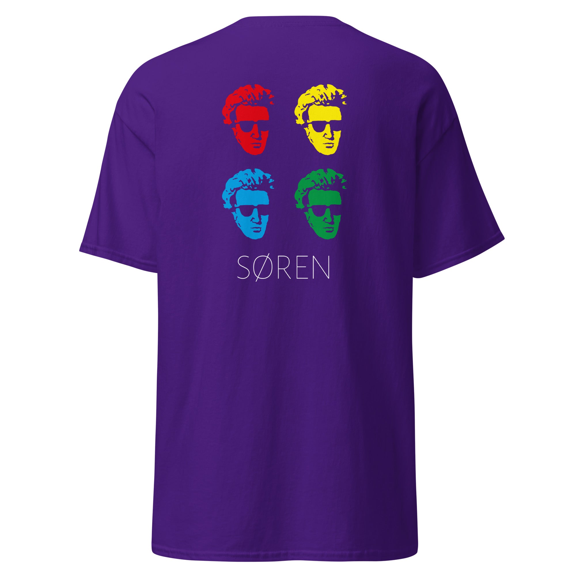 Soeren Kierkegaard Pop Art - Back Print - Unisex Classic T-Shirt - The Philosopher's Shirt