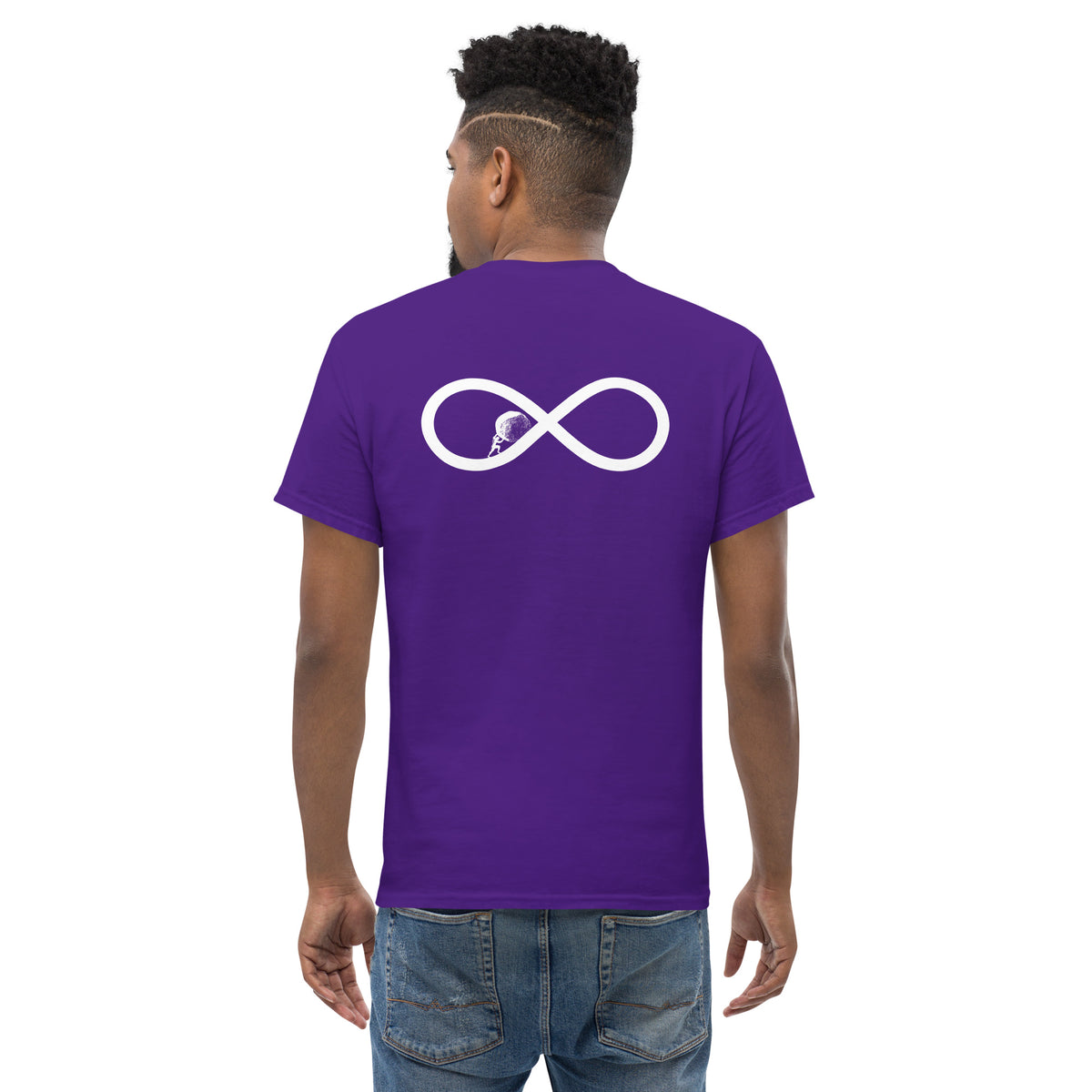 Sisyphus To Infinity - Back Print - Unisex Classic T-Shirt - The Philosopher's Shirt