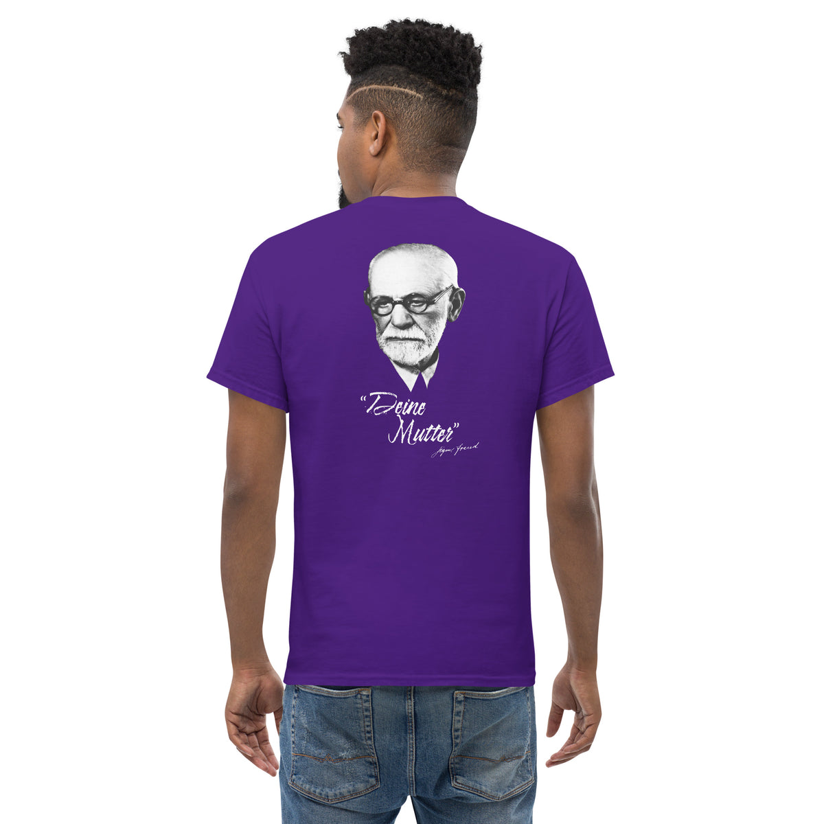 Sigmund Freud - Deine Mutter (DE) - Back Print - Unisex Classic T-Shirt - The Philosopher's Shirt