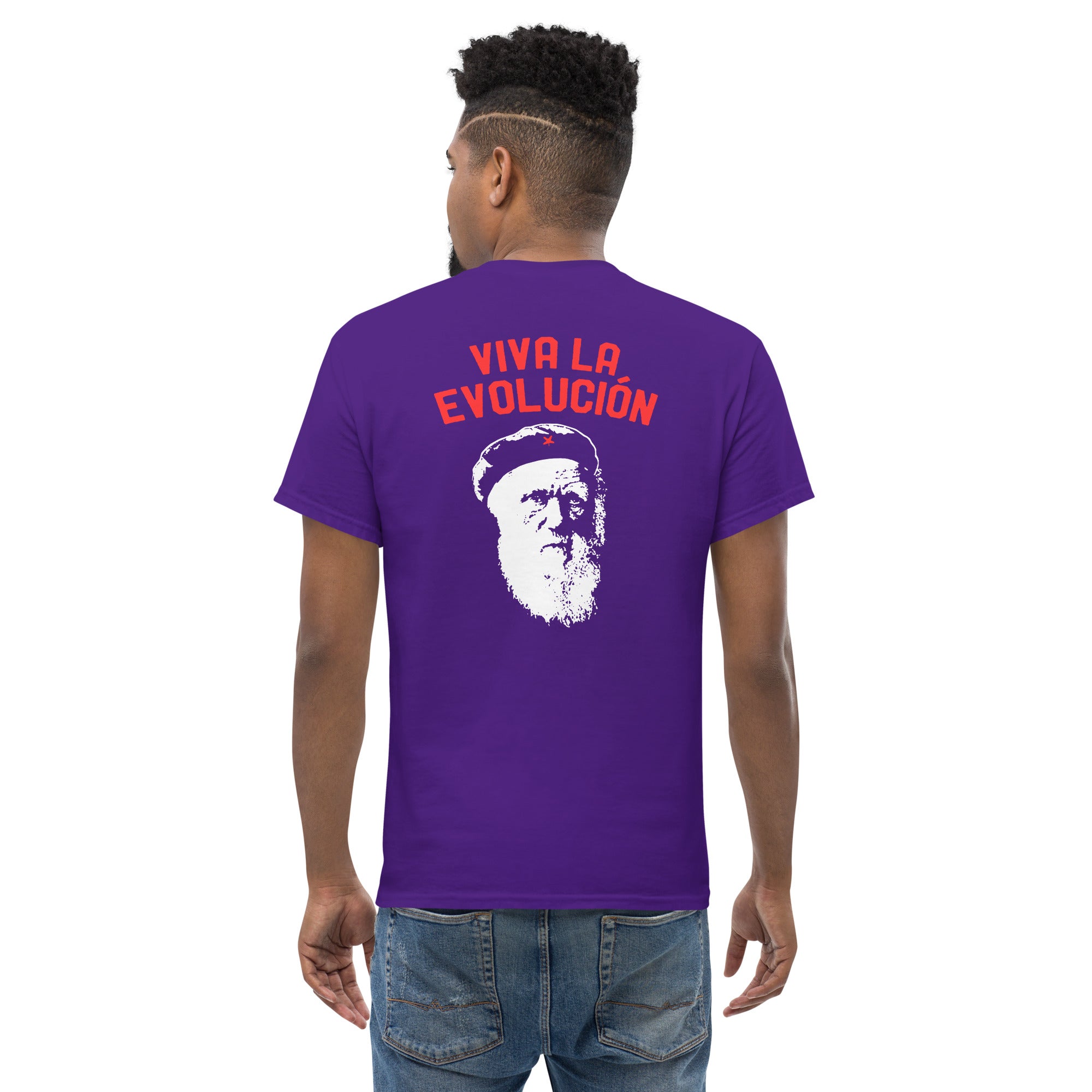 Darwin - Viva la Evolucion - Back Print - Unisex Classic T-Shirt - The Philosopher's Shirt