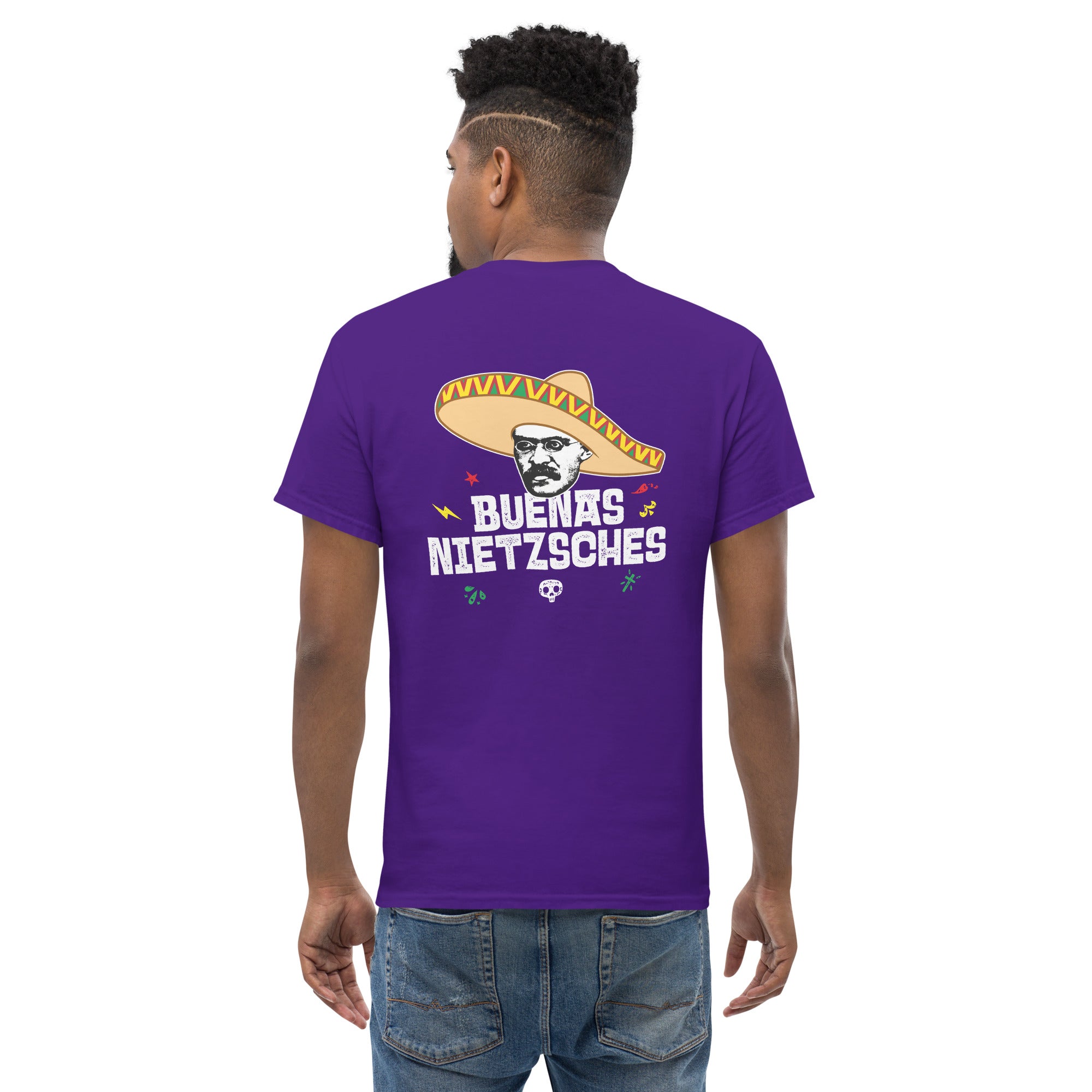 Buenas Nietzsches - Back Print - Unisex Classic T-Shirt - The Philosopher's Shirt