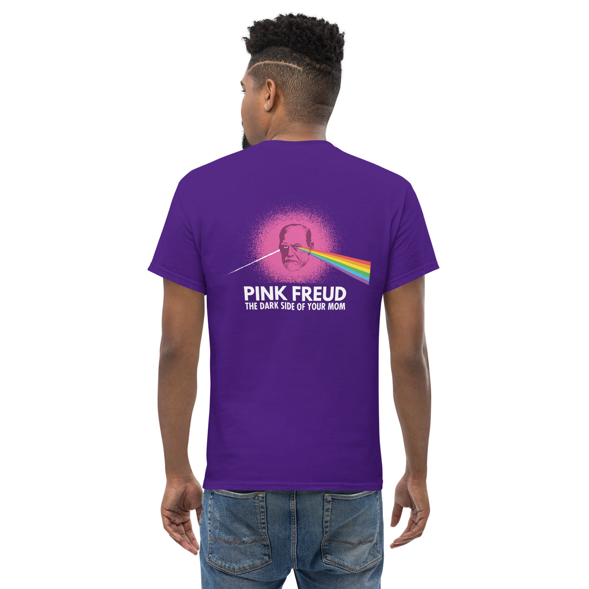 Pink Freud - The Dark Side Of Your Mom - Back Print - Unisex Classic T-Shirt - The Philosopher's Shirt