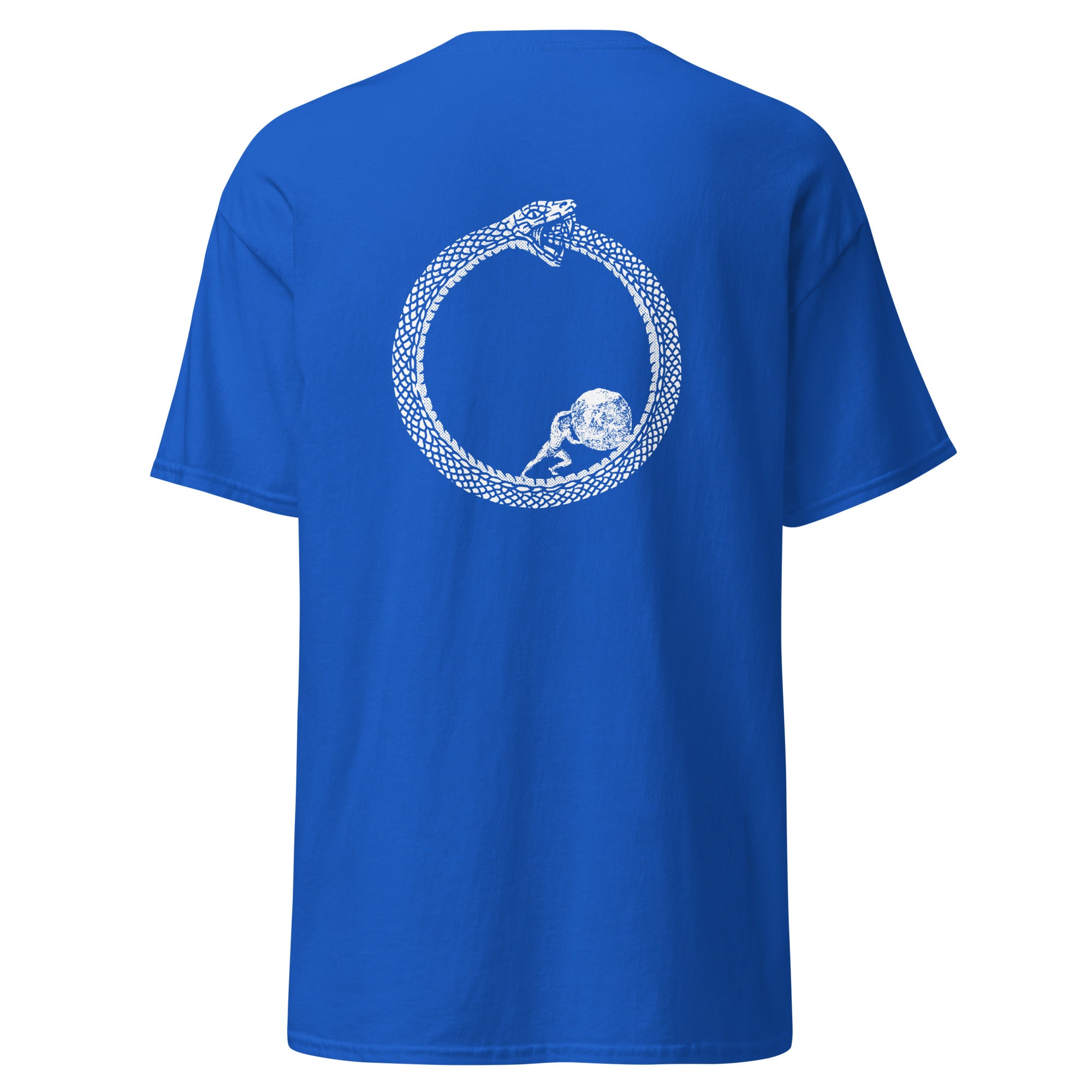 Sisyphus in Ouroboros - Back Print - Unisex Classic T-Shirt - The Philosopher's Shirt