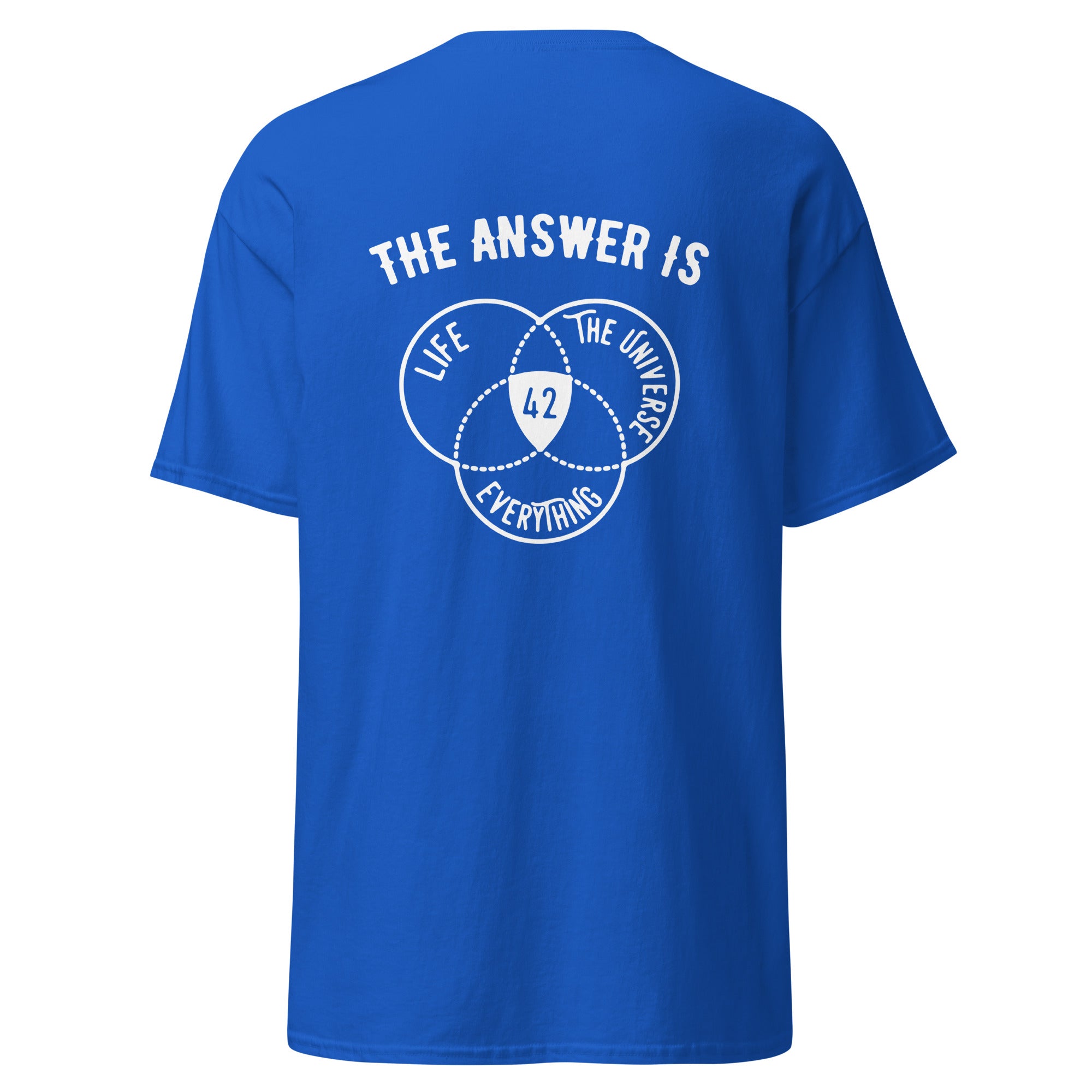 The Answer Is Always 42 - Back Print - Unisex Classic T-Shirt - The Philosopher's Shirt