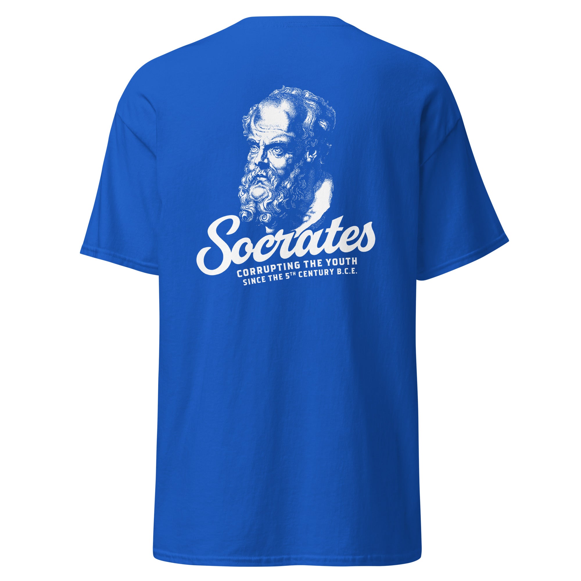 Socrates - Corrupting the youth - Back Print - Unisex Classic T-Shirt - The Philosopher's Shirt