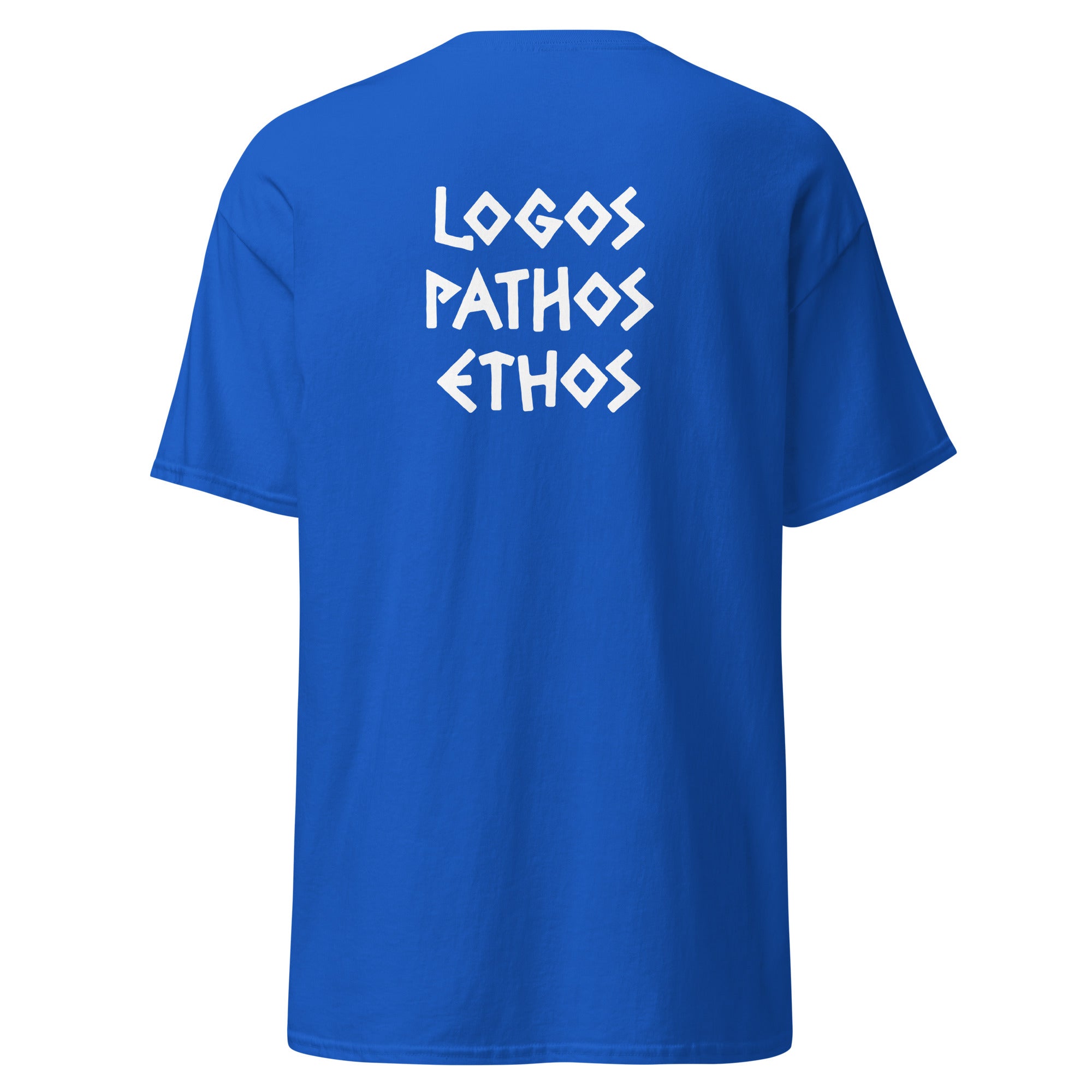 Logos Pathos Ethos - Back Print - Unisex Classic T-Shirt - The Philosopher's Shirt