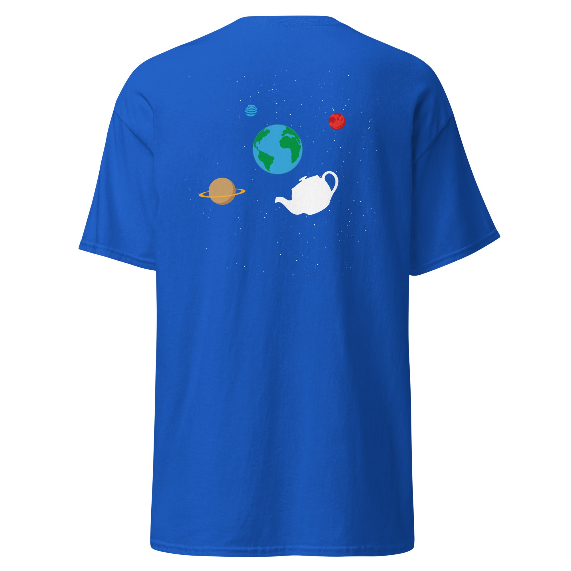 Russell's Teapot Floating in Space - Back Print - Unisex Classic T-Shirt - The Philosopher's Shirt