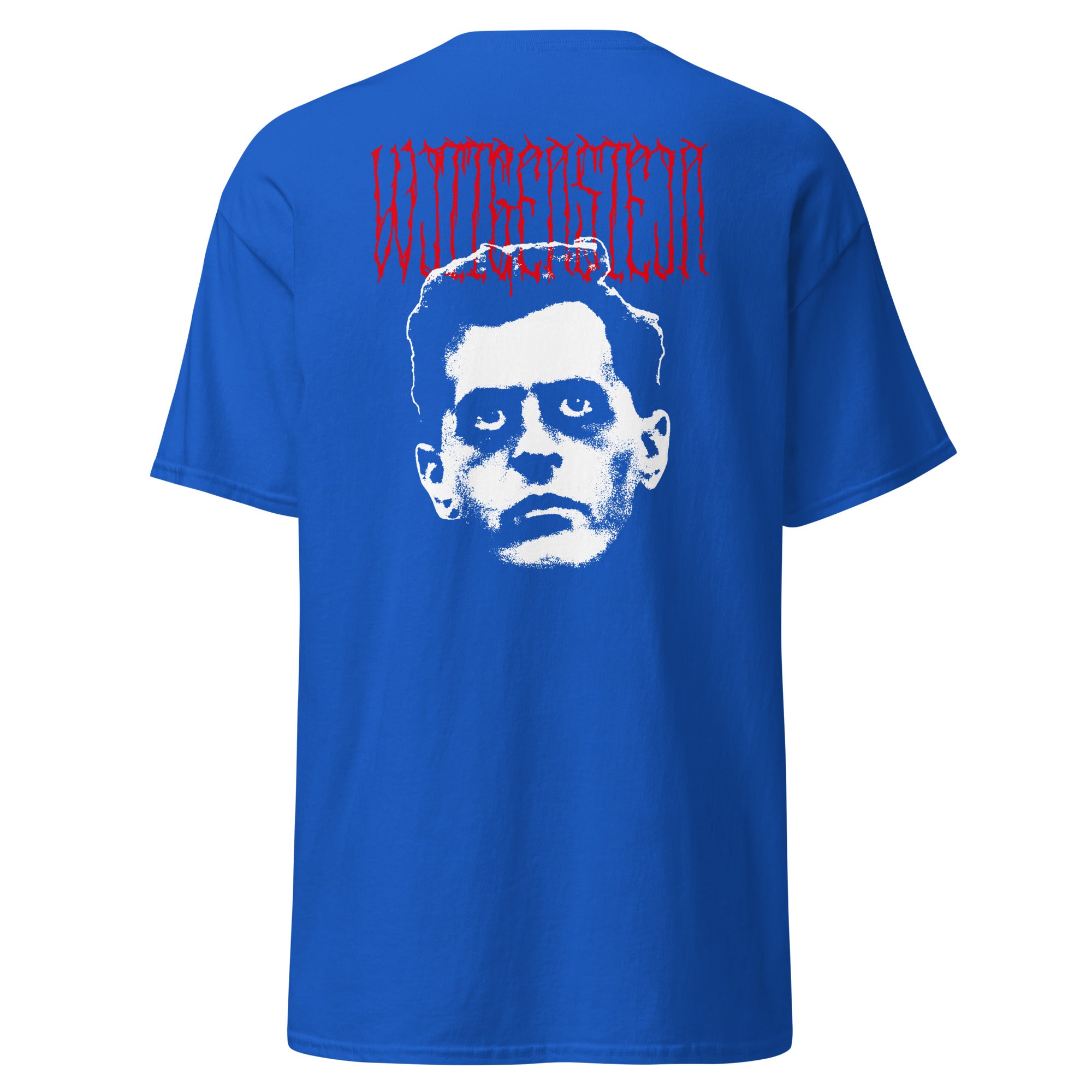 Metal Philosophers - Wittgenstein - Back Print - Unisex Classic T-Shirt - The Philosopher's Shirt