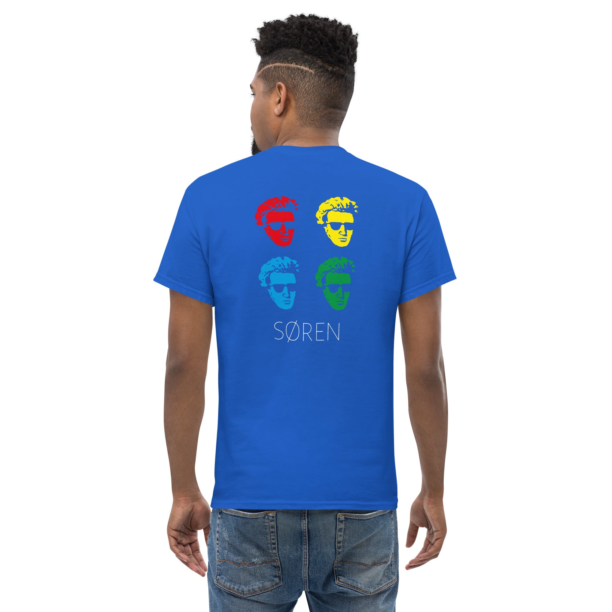 Soeren Kierkegaard Pop Art - Back Print - Unisex Classic T-Shirt - The Philosopher's Shirt