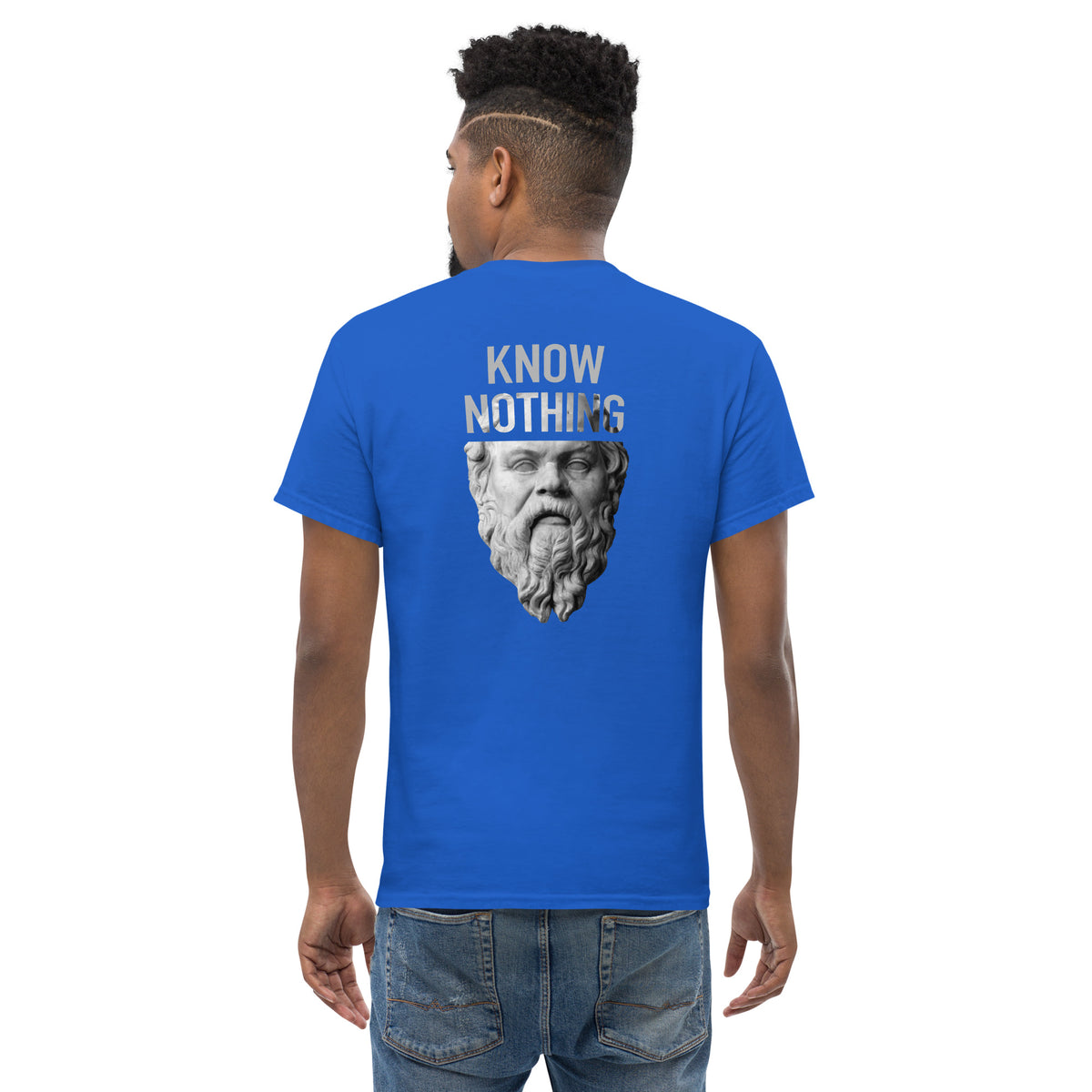 Socrates - Know Nothing - Back Print - Unisex Classic T-Shirt - The Philosopher's Shirt
