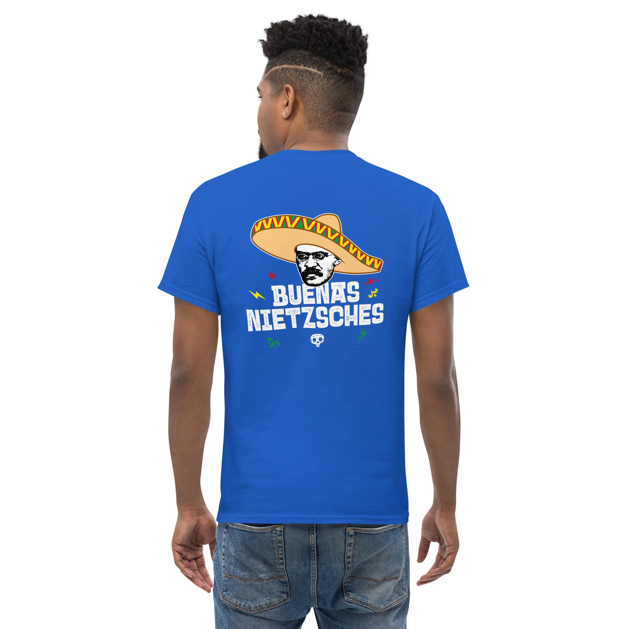 Buenas Nietzsches - Back Print - Unisex Classic T-Shirt - The Philosopher's Shirt