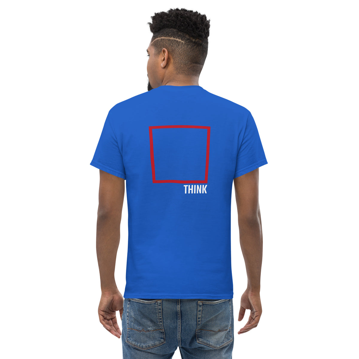 Think Outside The Box - Back Print - Unisex Classic T-Shirt - The Philosopher's Shirt