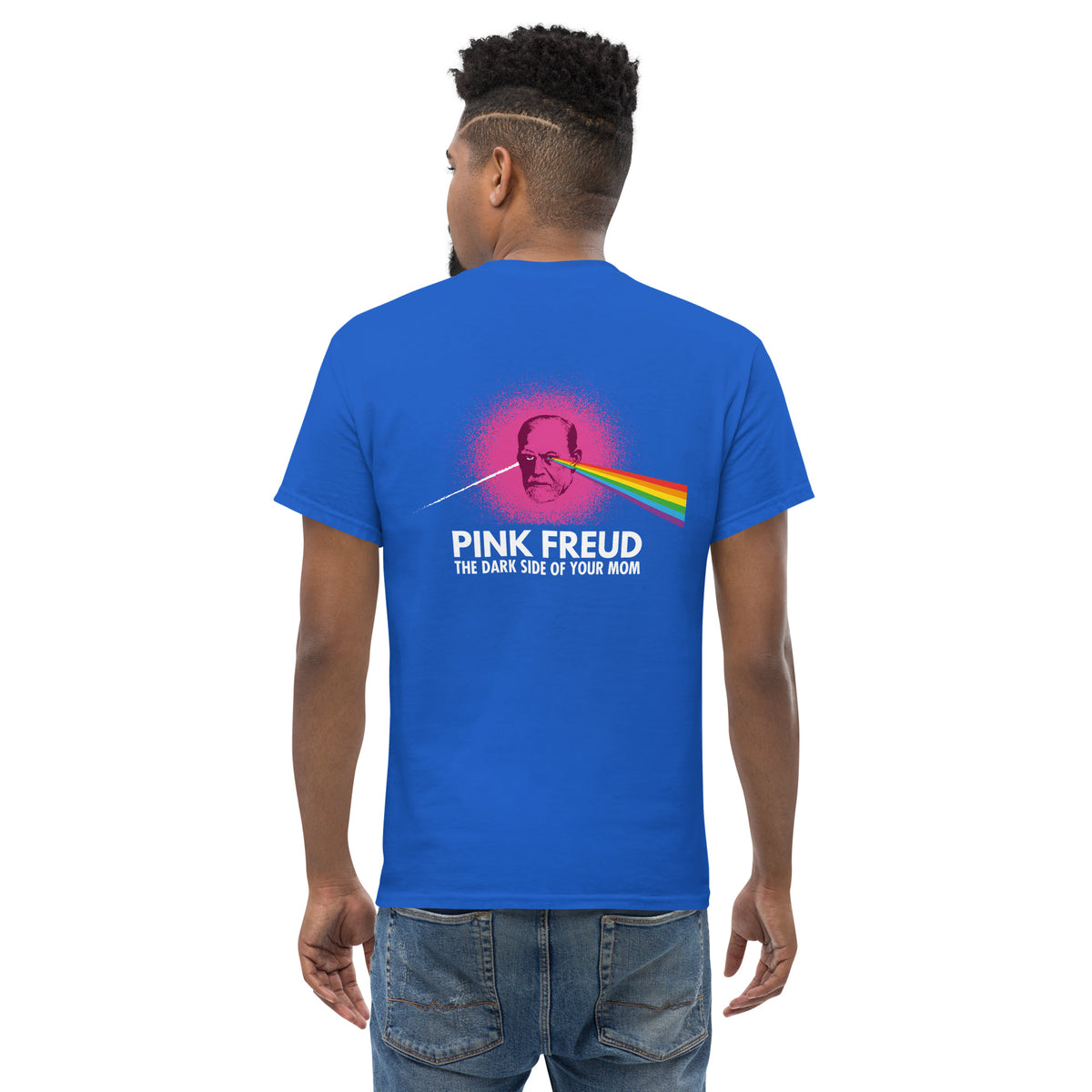 Pink Freud - The Dark Side Of Your Mom - Back Print - Unisex Classic T-Shirt - The Philosopher's Shirt