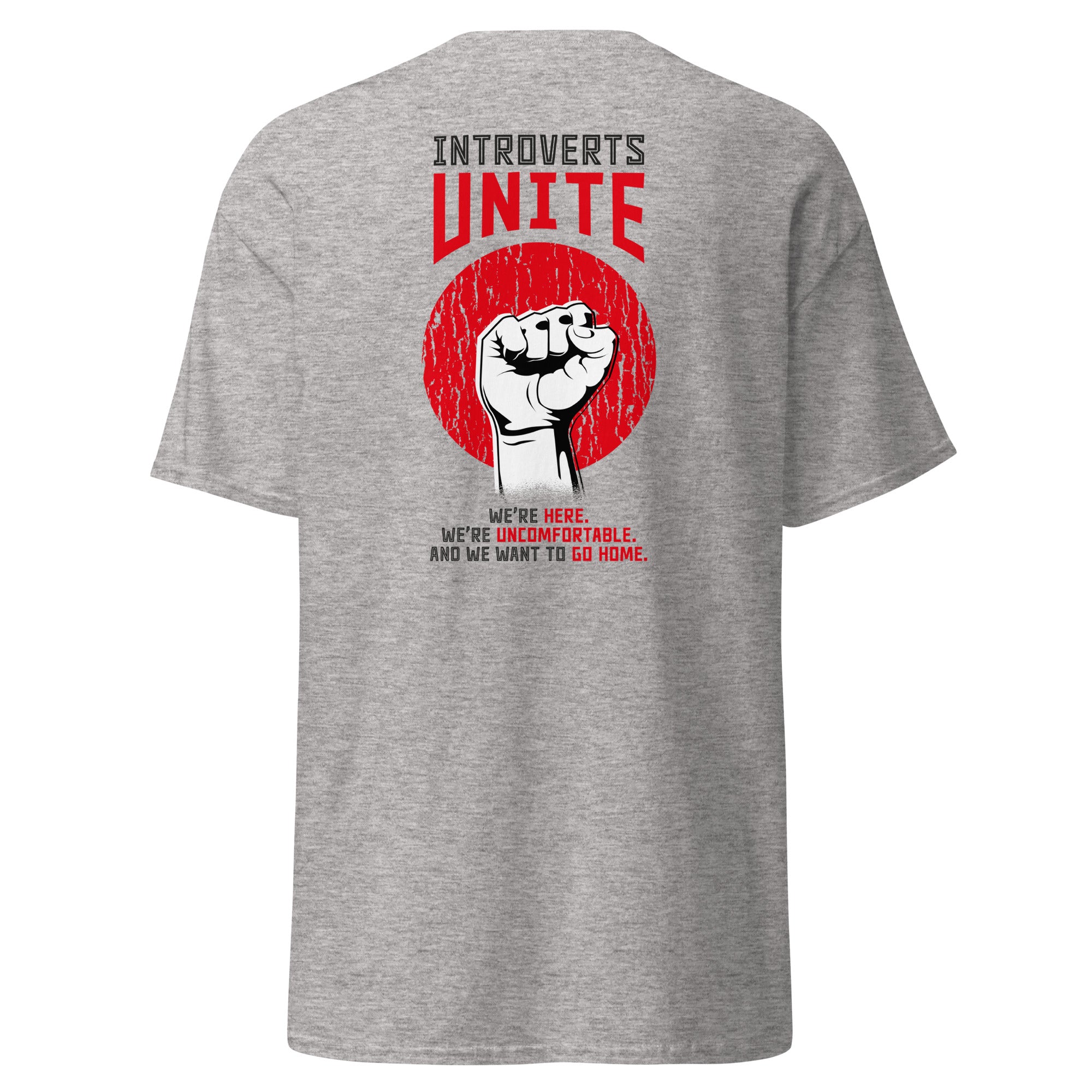 Introverts unite! - Back Print - Unisex Classic T-Shirt - The Philosopher's Shirt