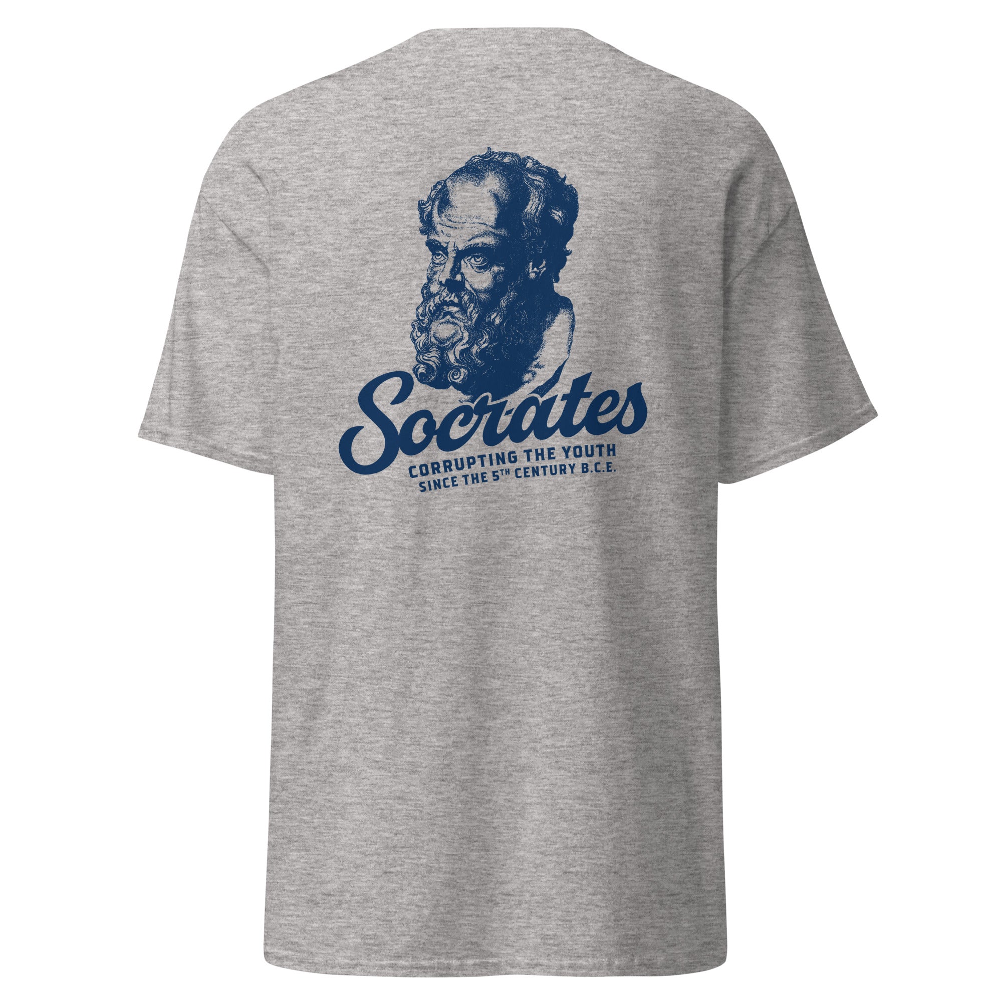 Socrates - Corrupting the youth - Back Print - Unisex Classic T-Shirt - The Philosopher's Shirt